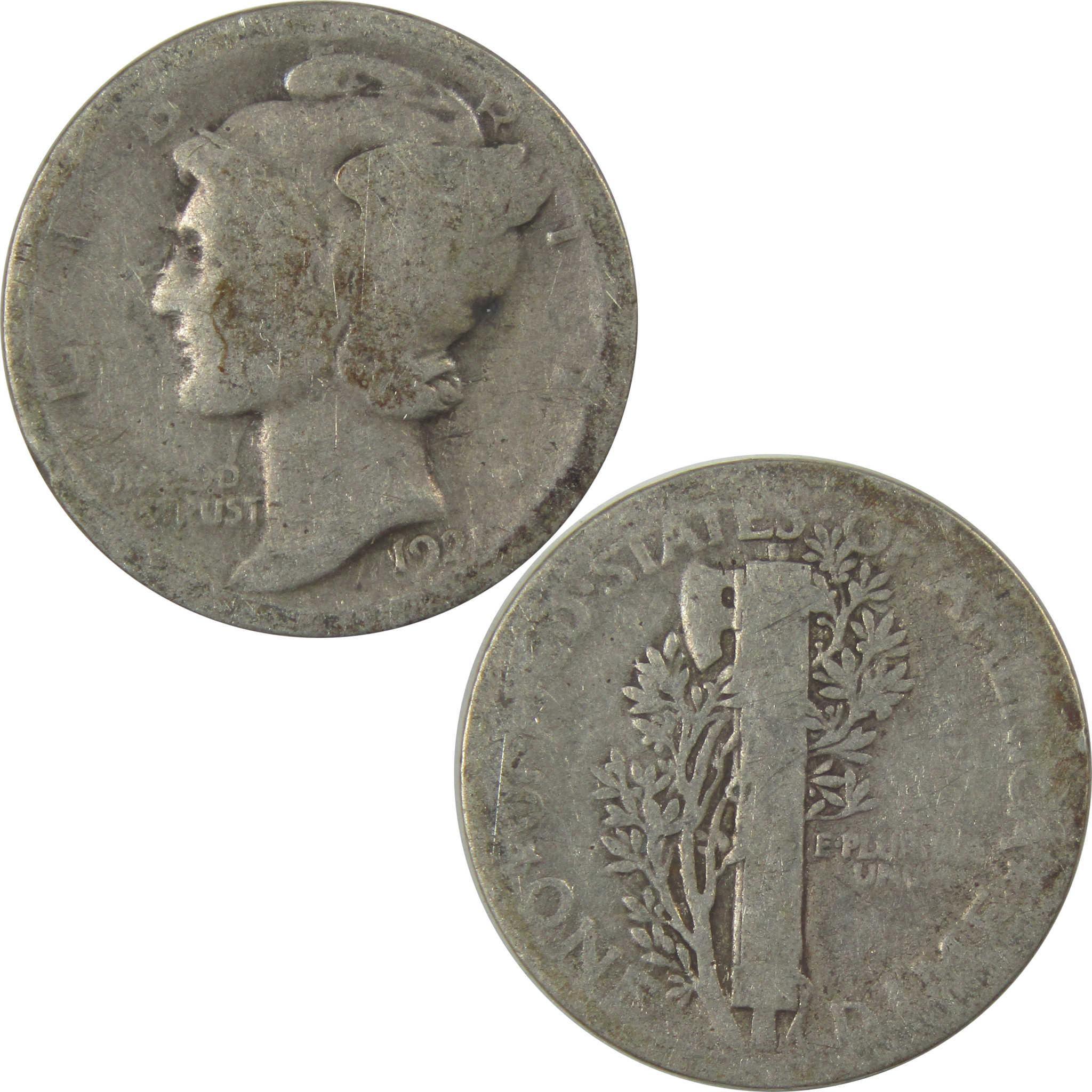 1921 Mercury Dime G Good Silver 10c Coin SKU:I22423