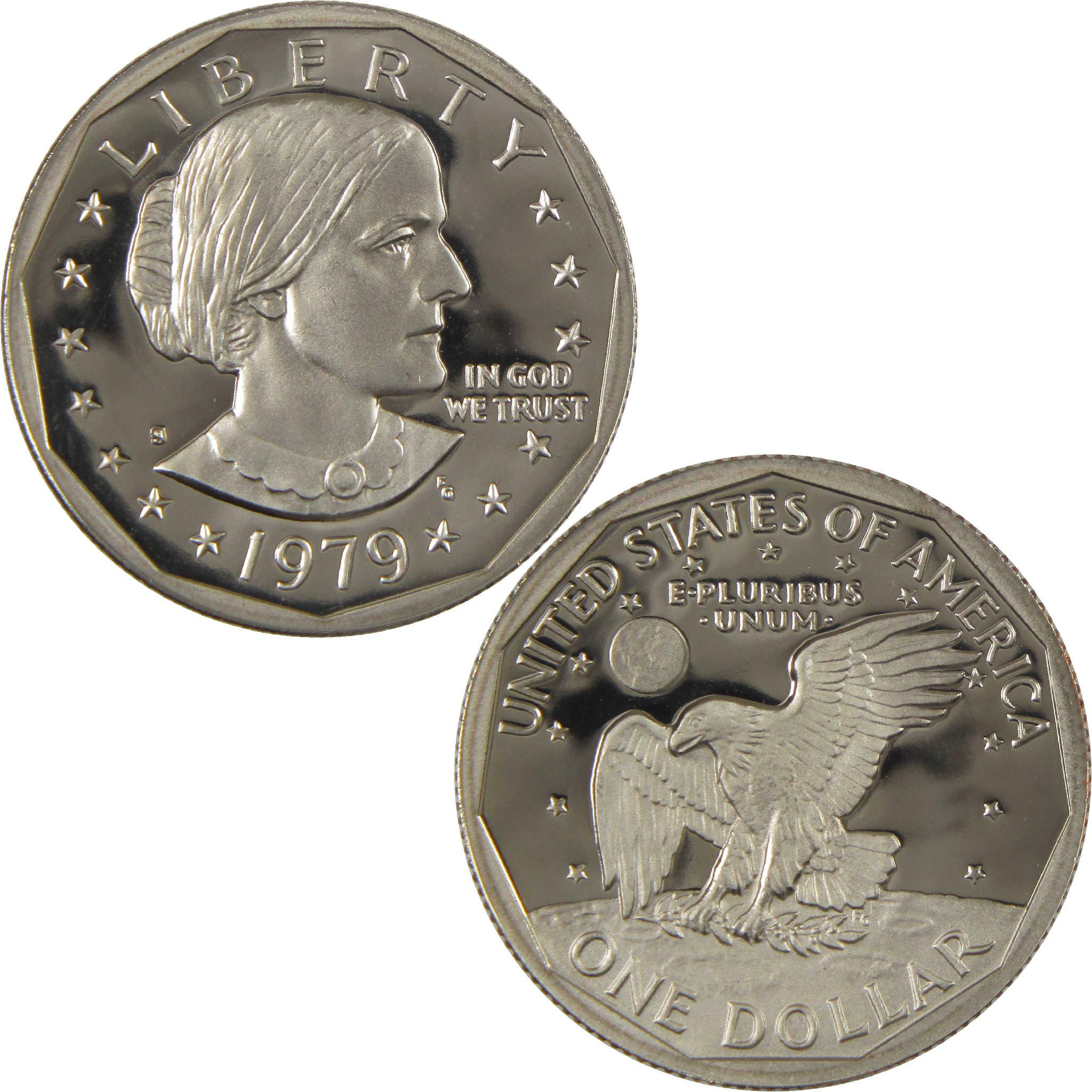 1979 S Type 1 Filled S Susan B Anthony Dollar Choice Proof Clad SBA