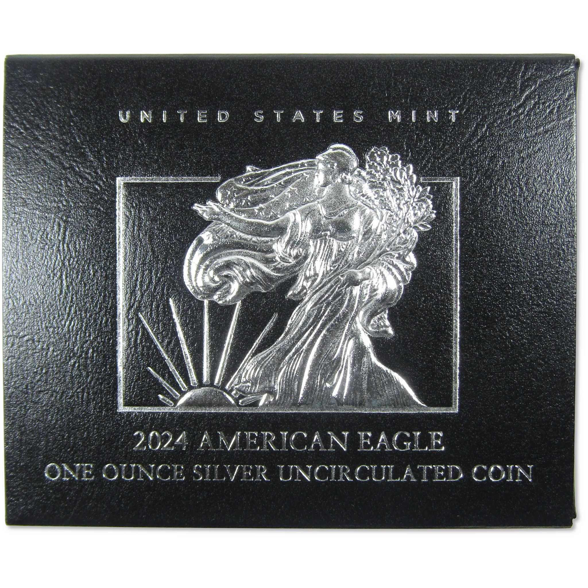 2024 W American Silver Eagle Uncirculated Burnished $1 Coin OGP COA