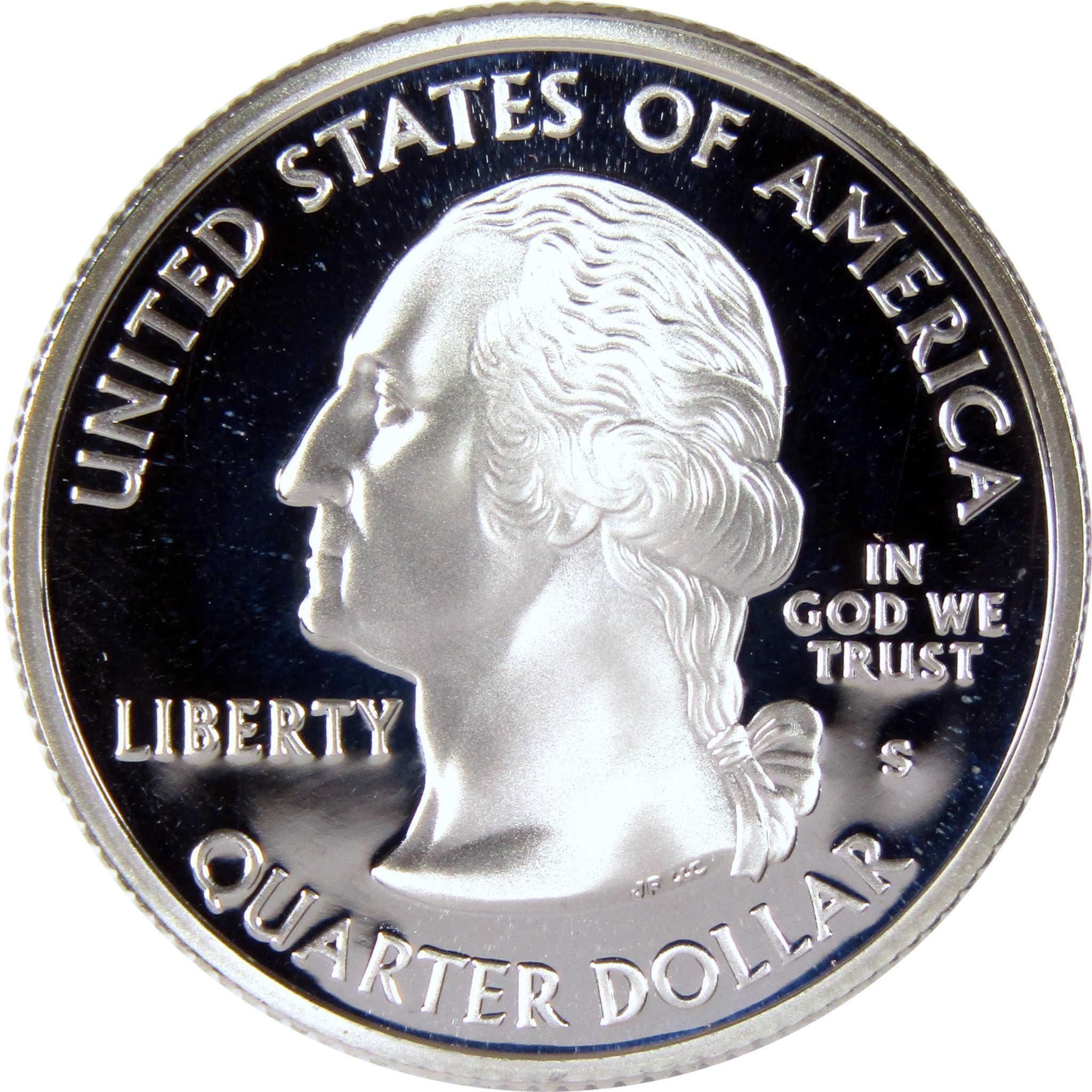 Proof United States quarter dollar coin featuring George Washington profile