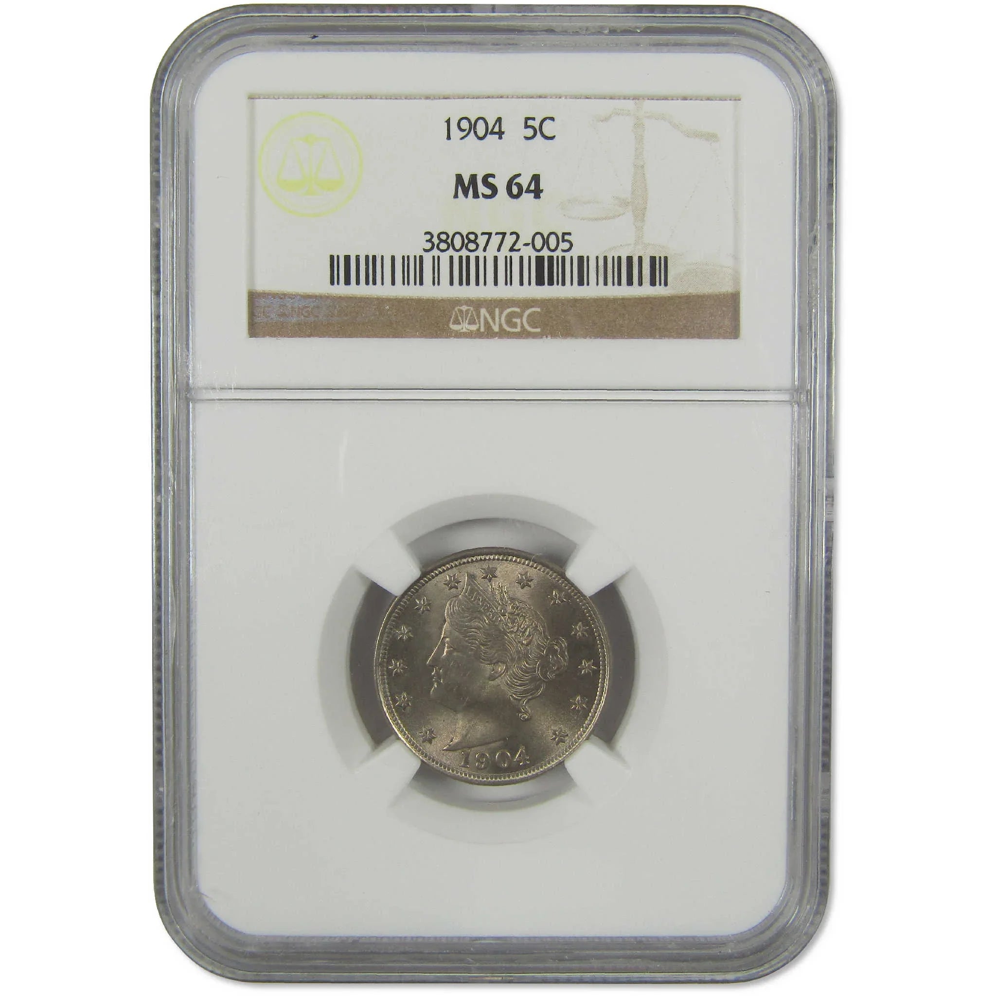 1904 Liberty Head V Nickel MS 64 NGC Uncirculated 5c Coin