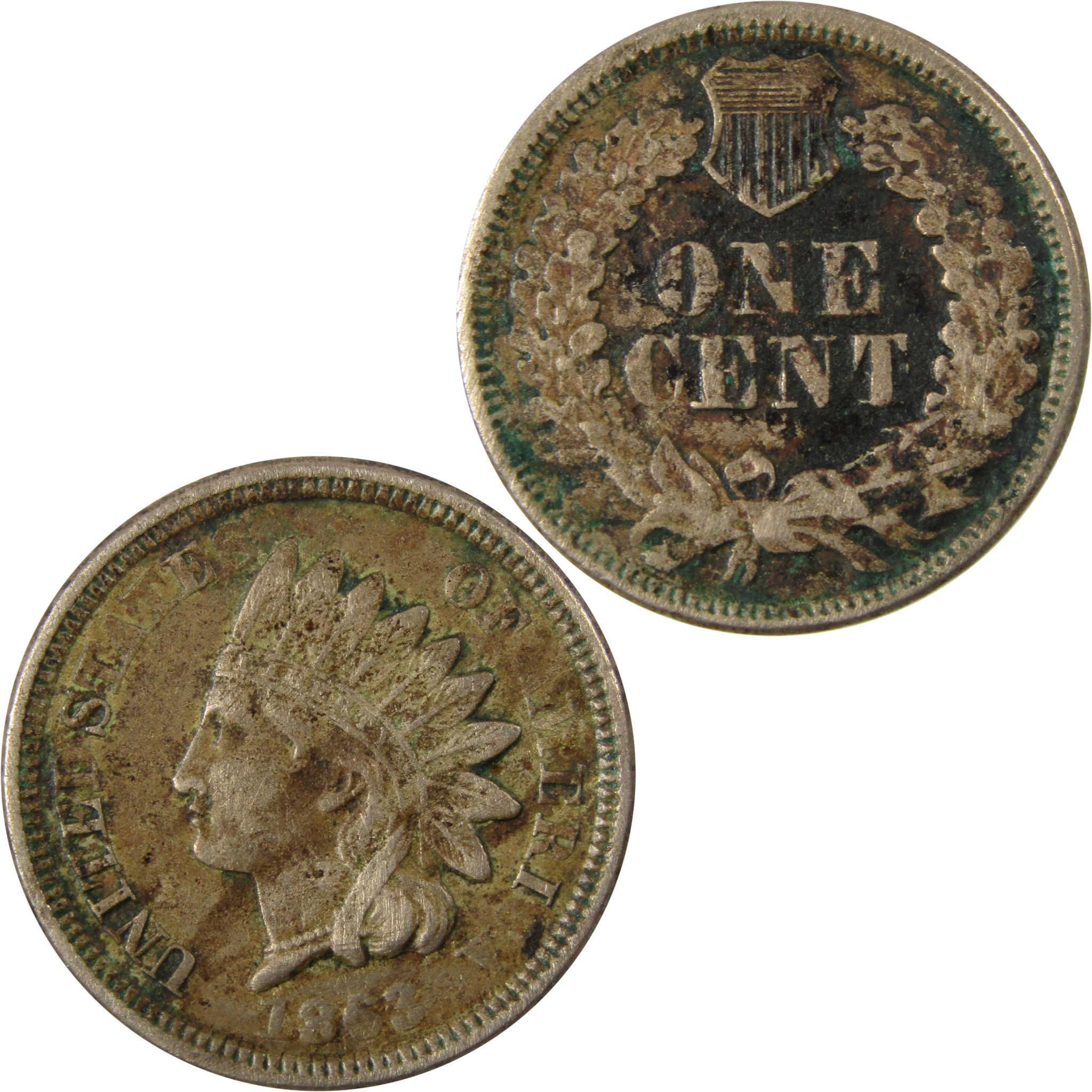 1863 Indian Head Cent VF Very Fine Details Penny 1c Coin SKU:CP1181