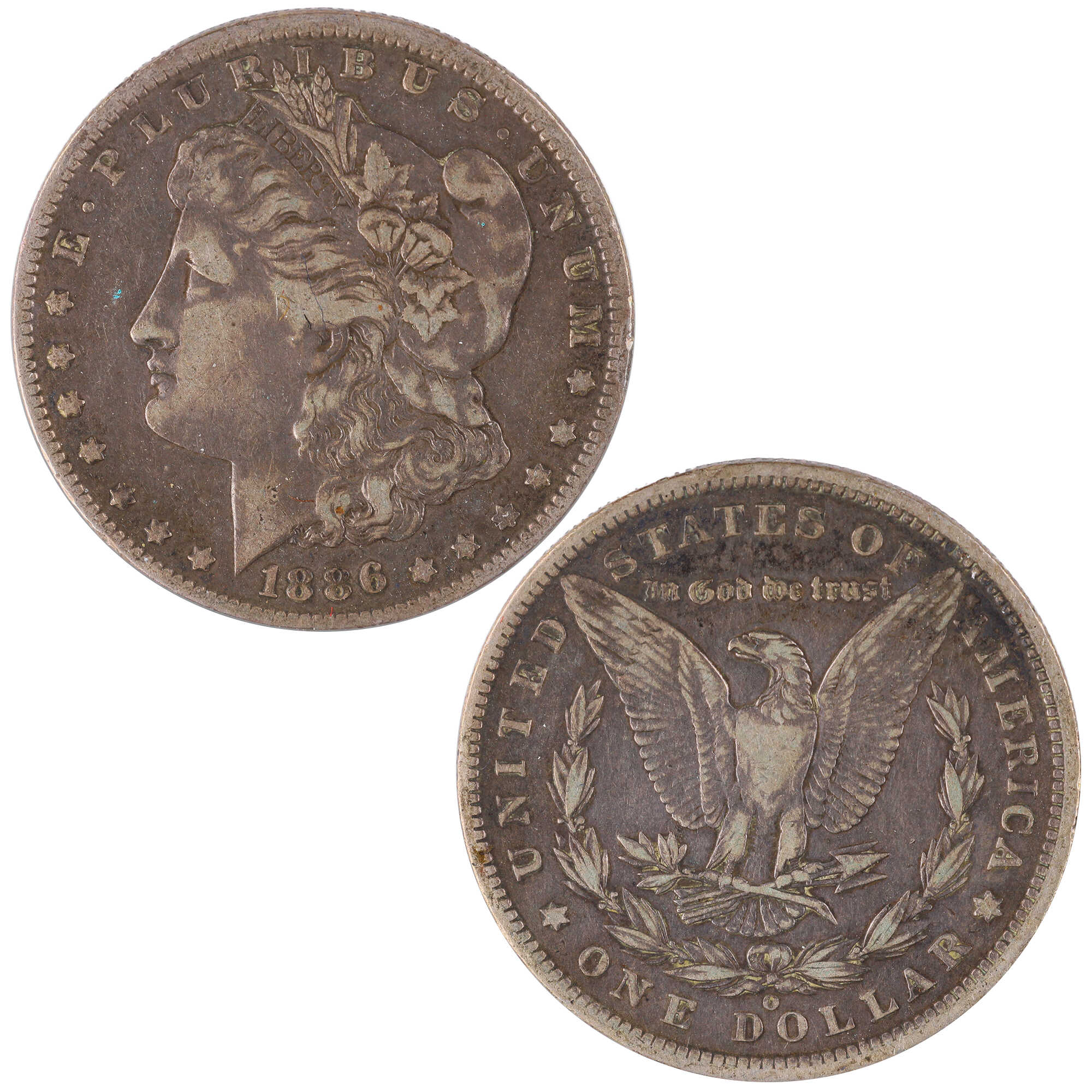 1886 O Morgan Dollar VF Very Fine Silver $1 Coin SKU:I12037 - Morgan coin - Morgan silver dollar - Morgan silver dollar for sale - Profile Coins & Collectibles