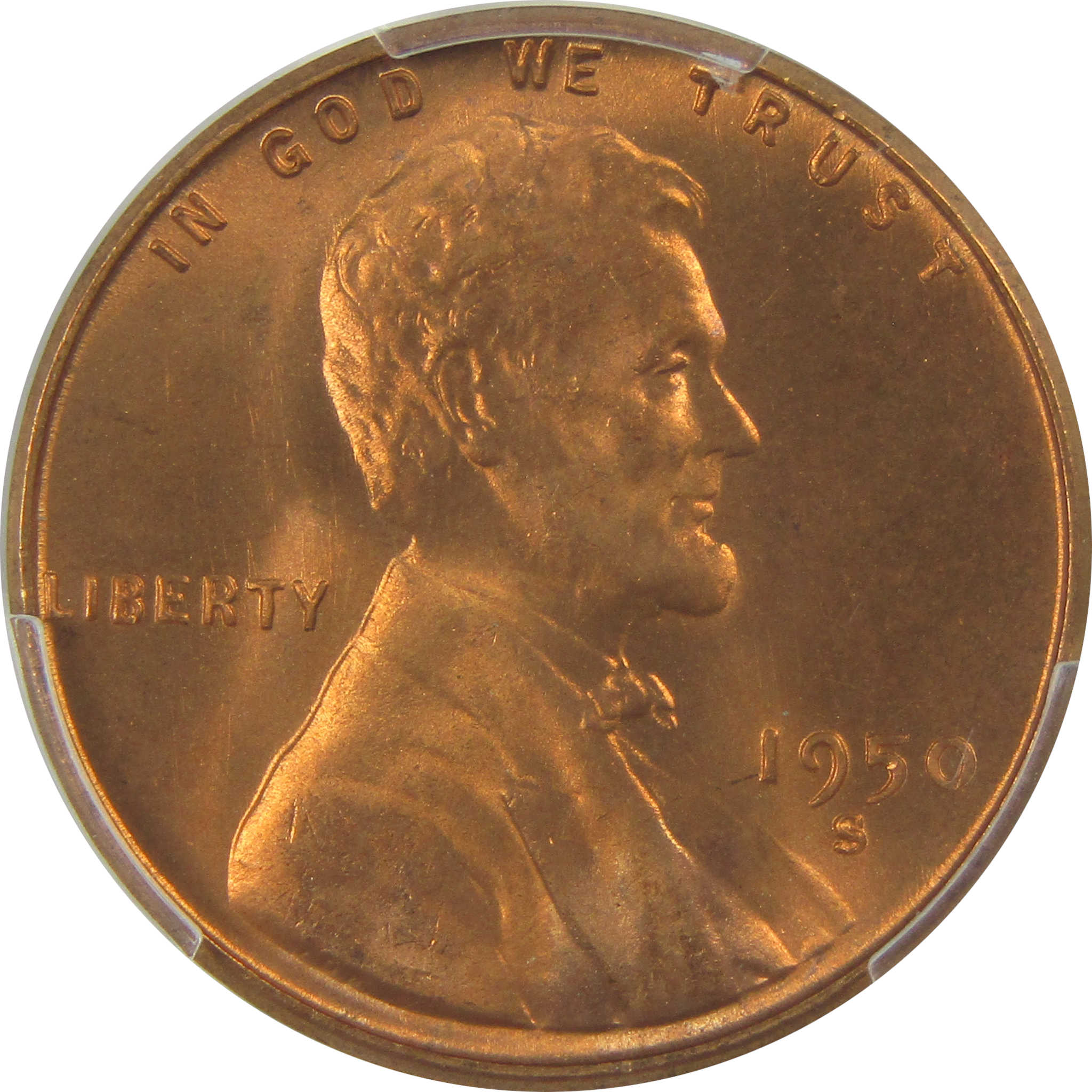 1950 S Lincoln Wheat Cent MS 67 RD PCGS Penny Uncirculated SKU:I22409