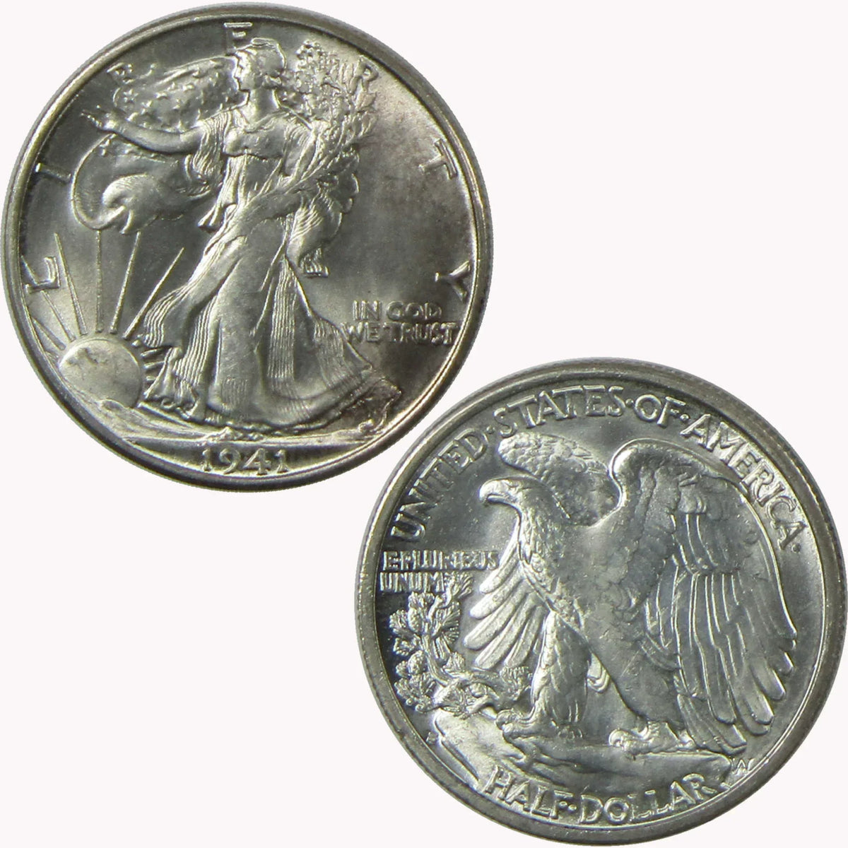 1941 S Liberty Walking Silver Half Dollar BU Very Choice Uncirculated