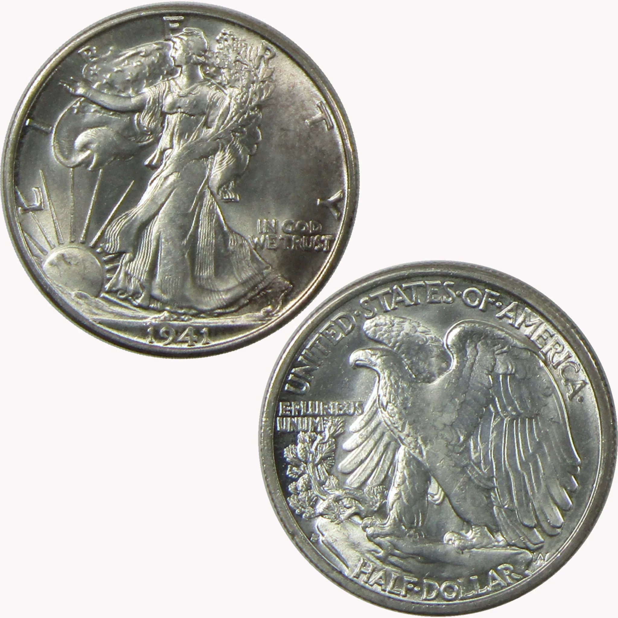 1941 S Liberty Walking Silver Half Dollar BU Very Choice Uncirculated