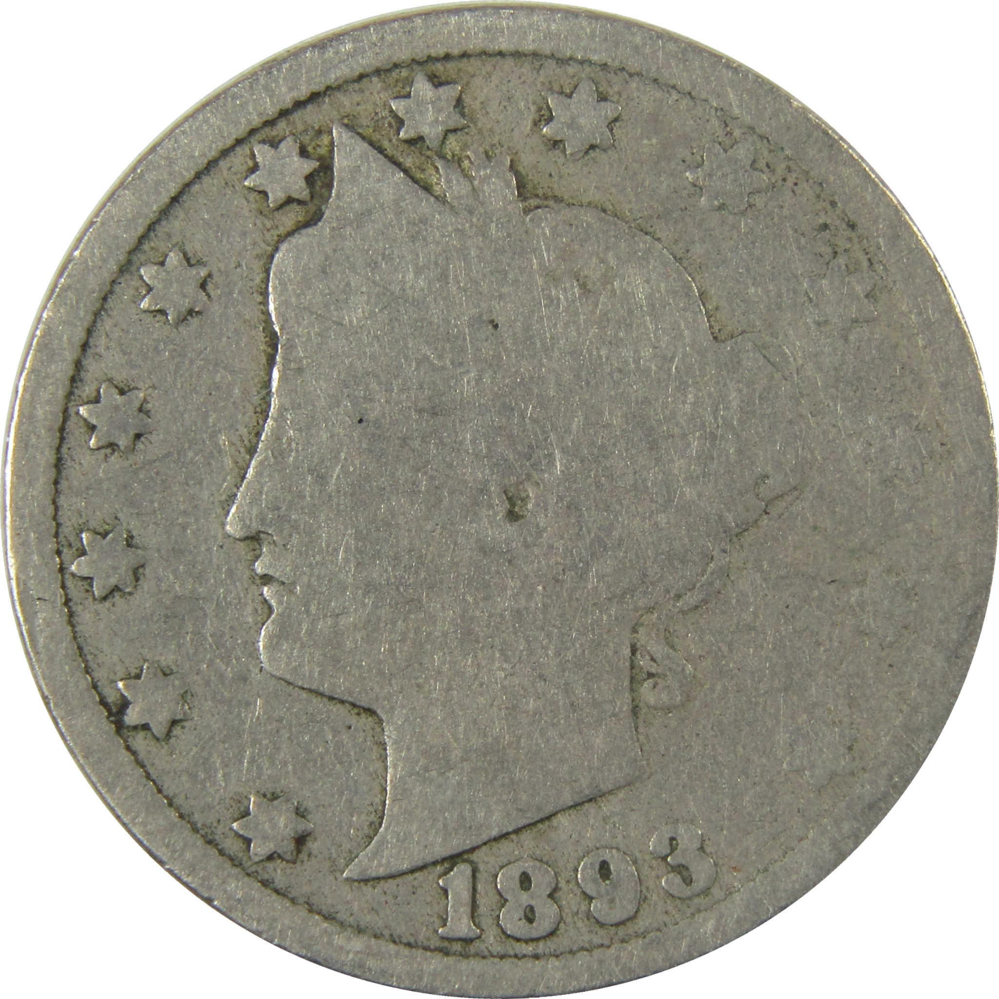 1893 Liberty Head V Nickel AG About Good 5c Coin SKU:I27218