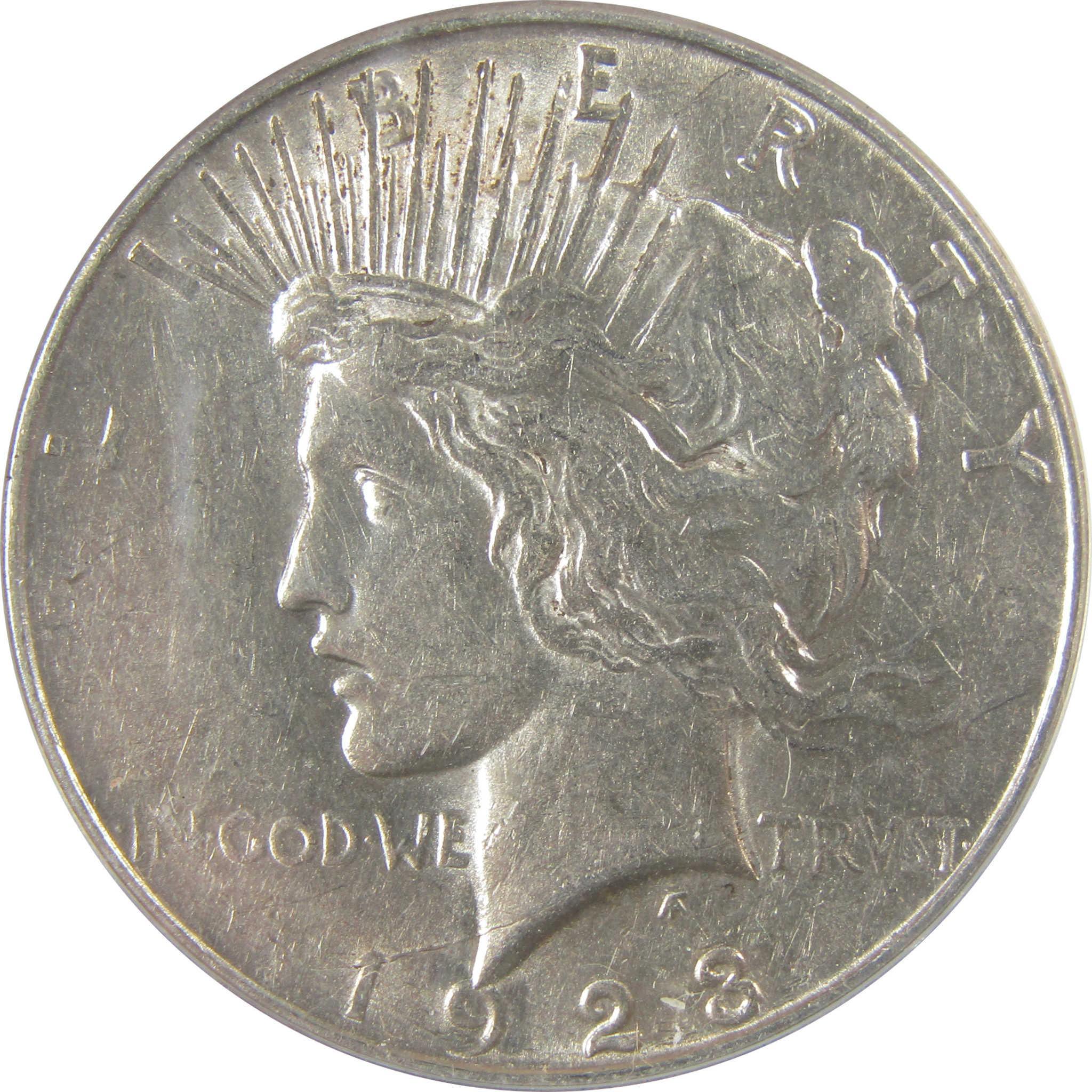 1923 D Peace Silver Dollar AU 53 ANACS $1 Coin SKU:I25634