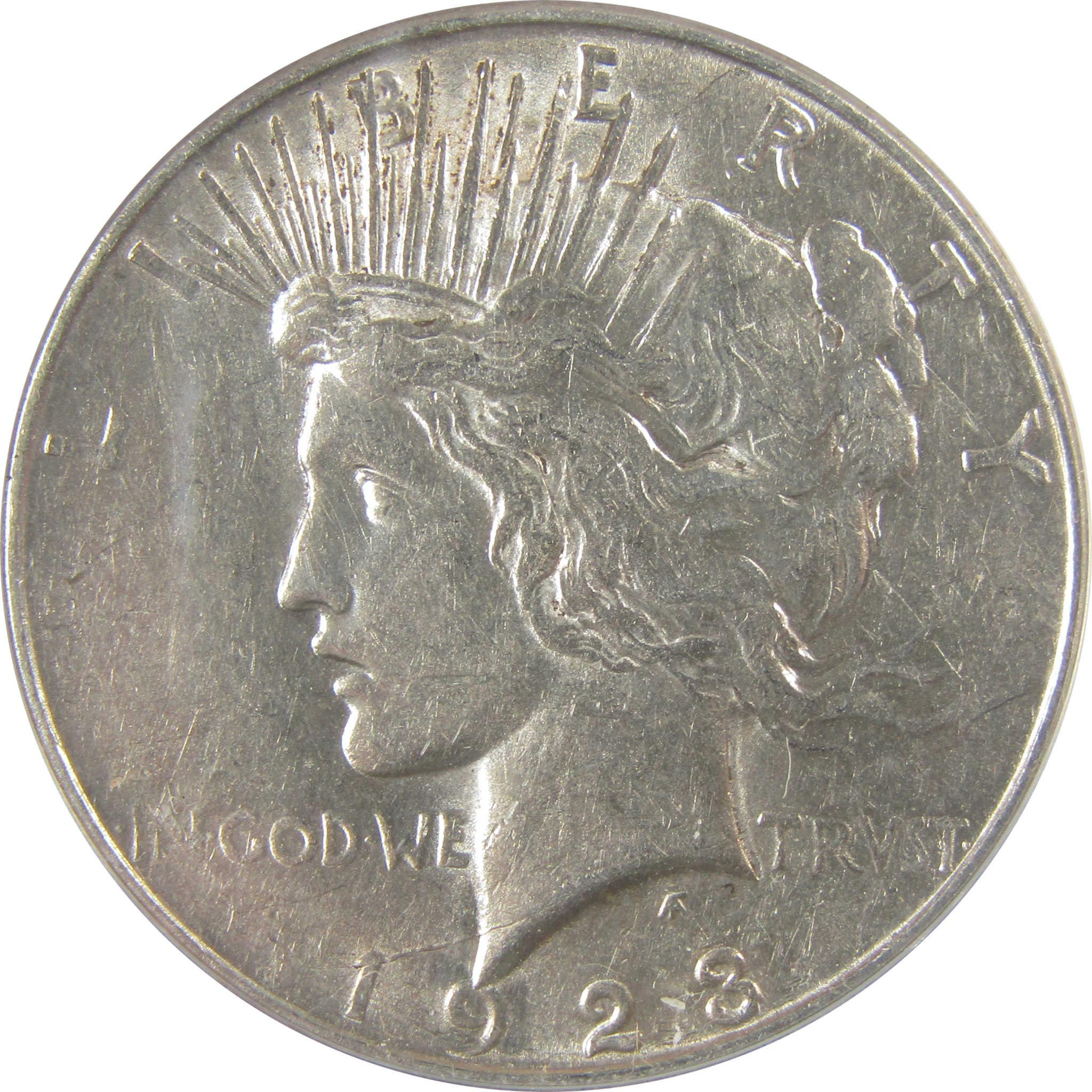 1923 D Peace Silver Dollar AU 53 ANACS $1 Coin SKU:I25634
