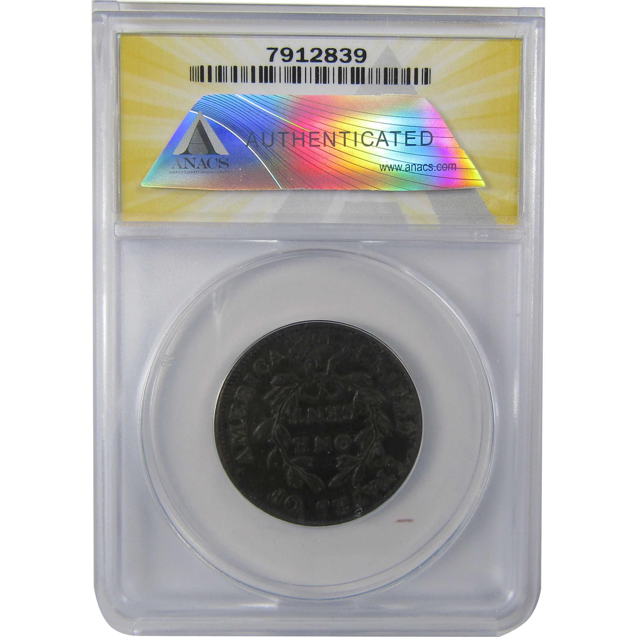 1802 Draped Bust Copper Large Cent VF 30 Details ANACS SKU:I25462