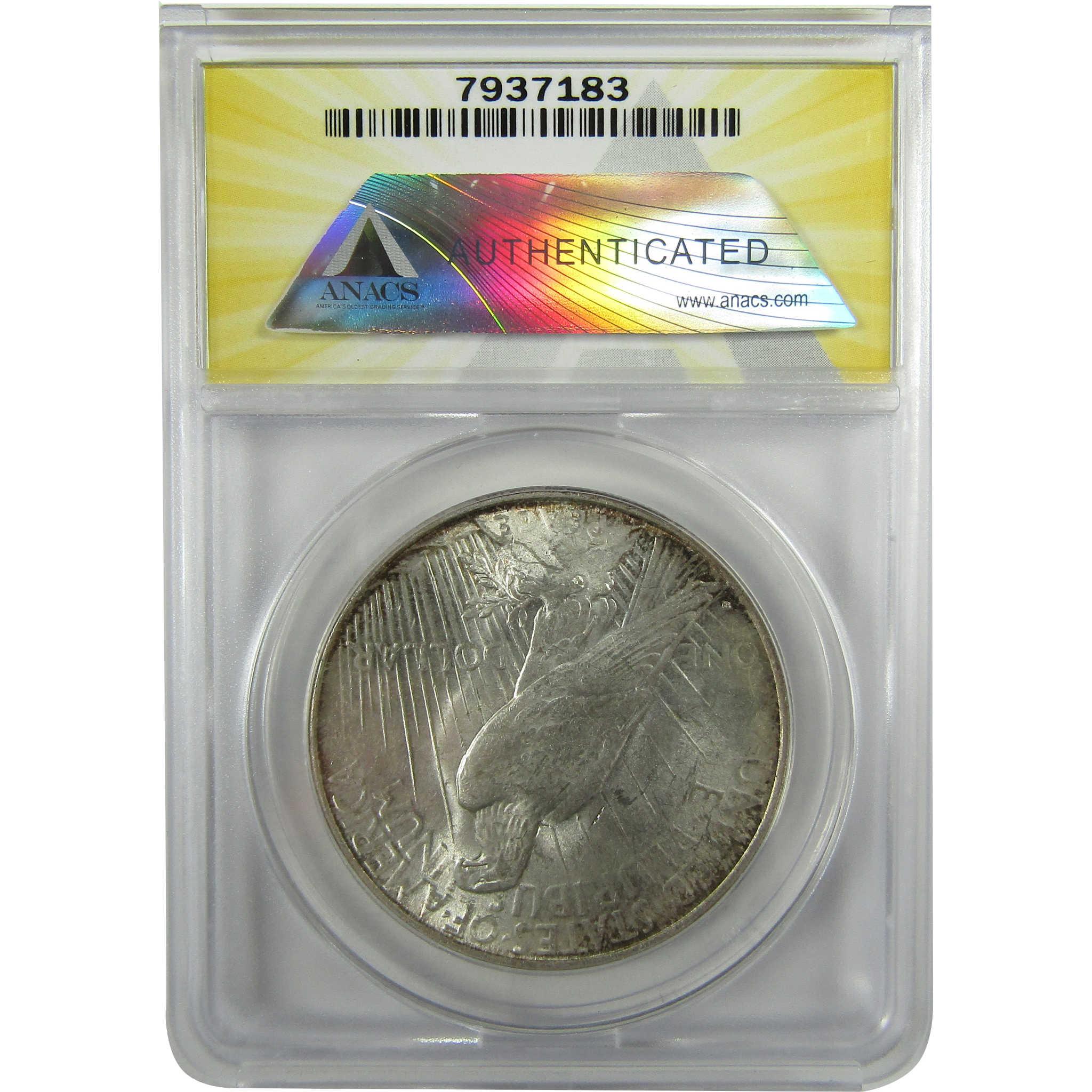 1922 D Peace Silver Dollar MS 63 ANACS Uncirculated $1 Coin SKU:I28008