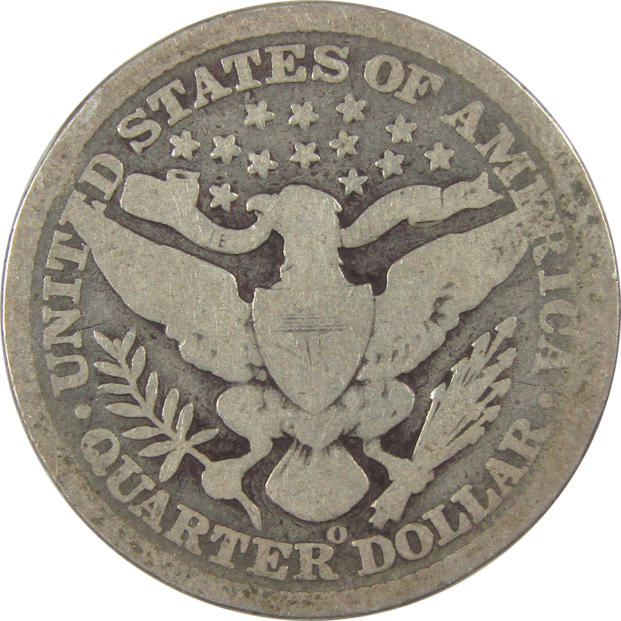1896 O Barber Quarter AG About Good Silver 25c Coin SKU:I21872
