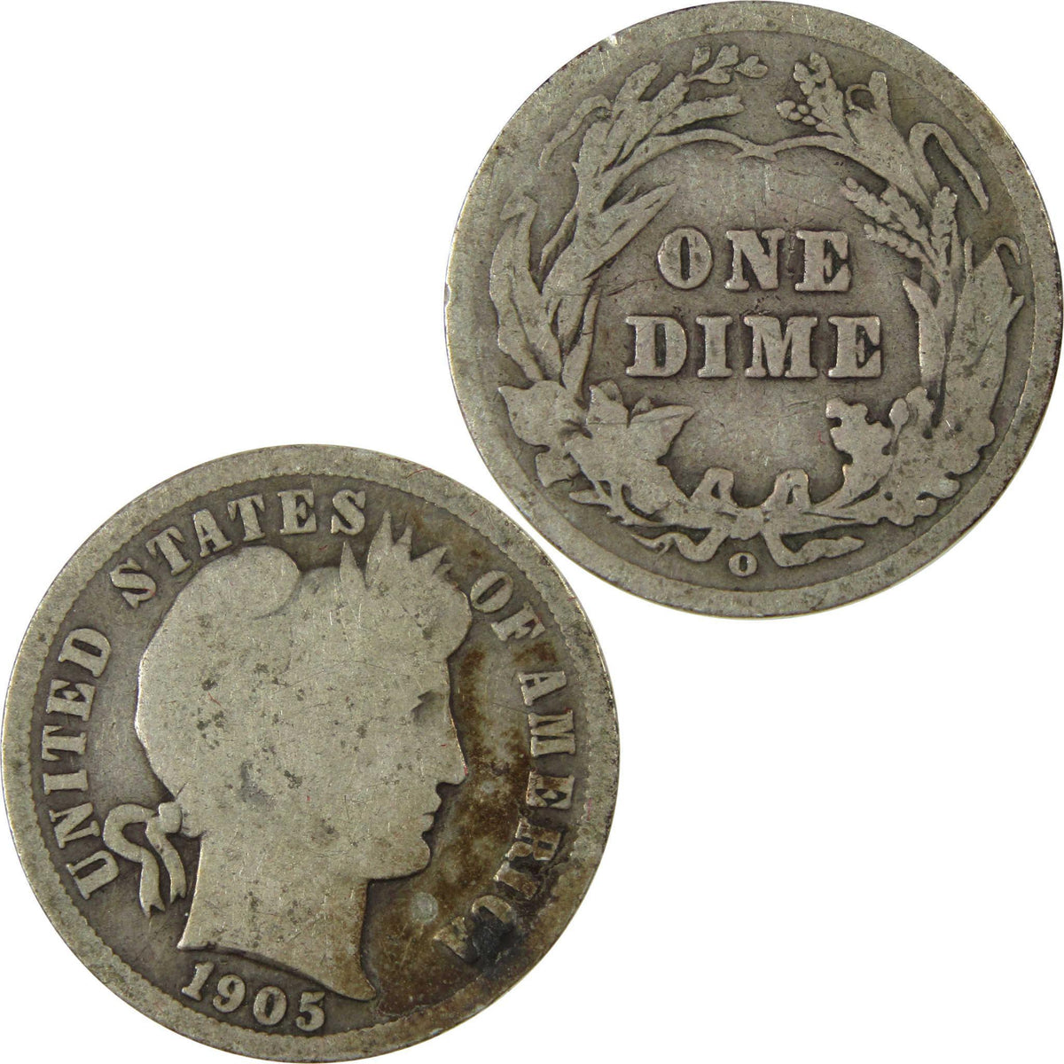 1905 O Micro O Barber Silver Dime G Good 10c Coin SKU:I26635