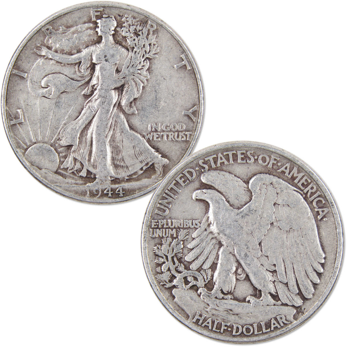 1941-1945 Liberty Walking Silver Half Dollar 5 Coin Set Circulated