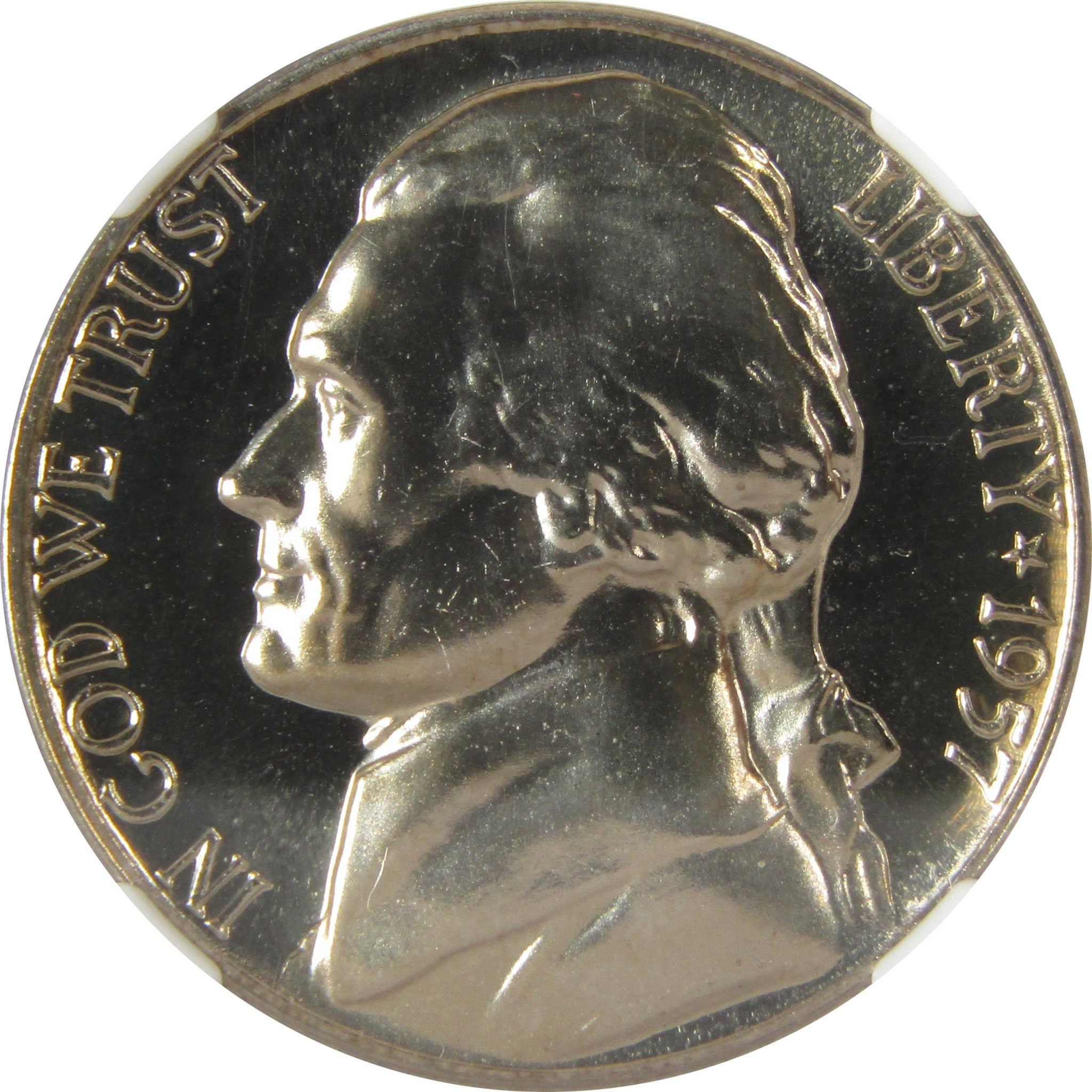 1957 Jefferson Nickel PF 67 NGC Proof 5c Coin Collectible SKU:I27108