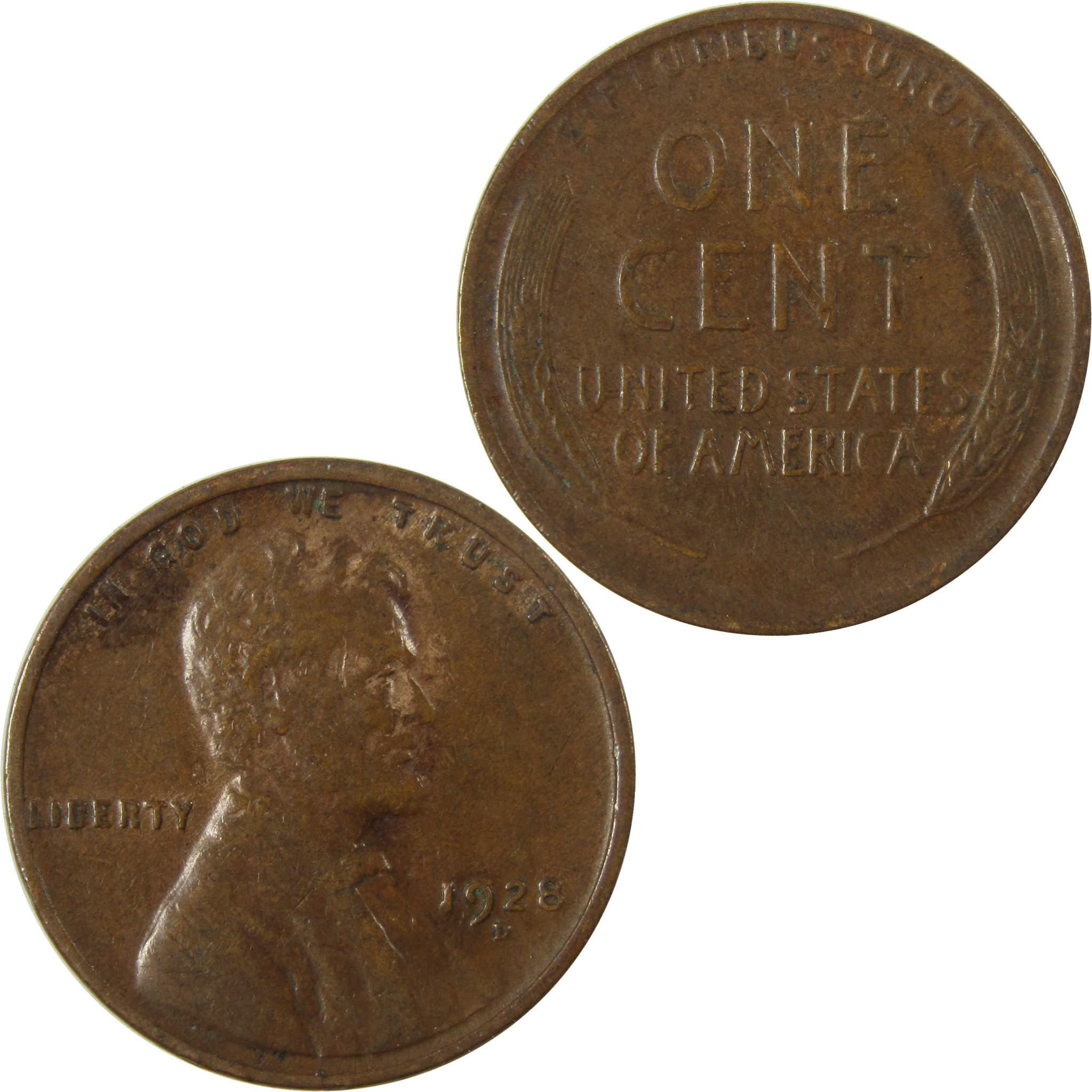 1928 D Lincoln Wheat Cent VF Very Fine Penny 1c Coin SKU:I27605
