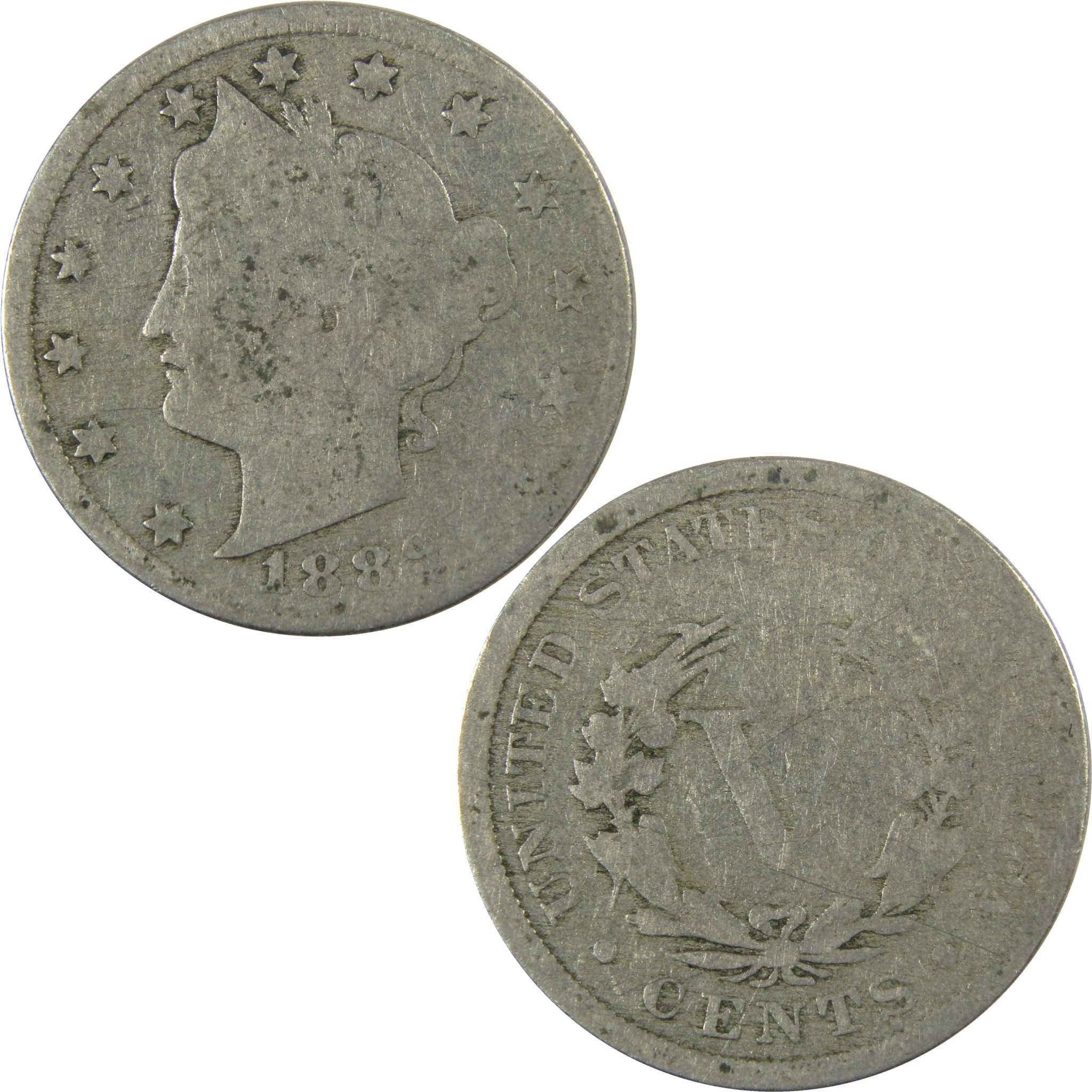 1889 Liberty Head V Nickel AG About Good 5c Coin SKU:I27224