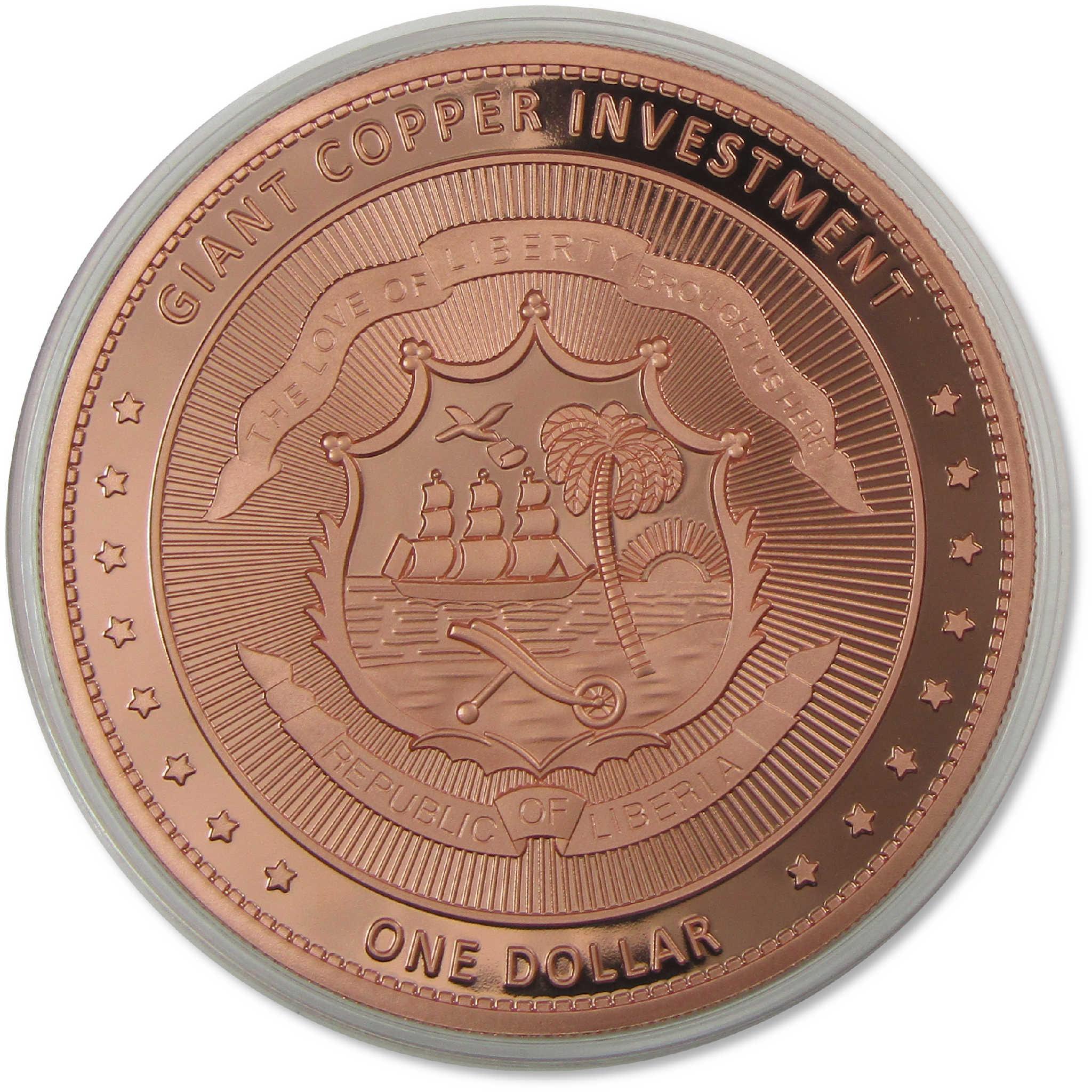 African Elephant 5 oz .999 Giant Copper Proof-Like Coin 2025 Liberia