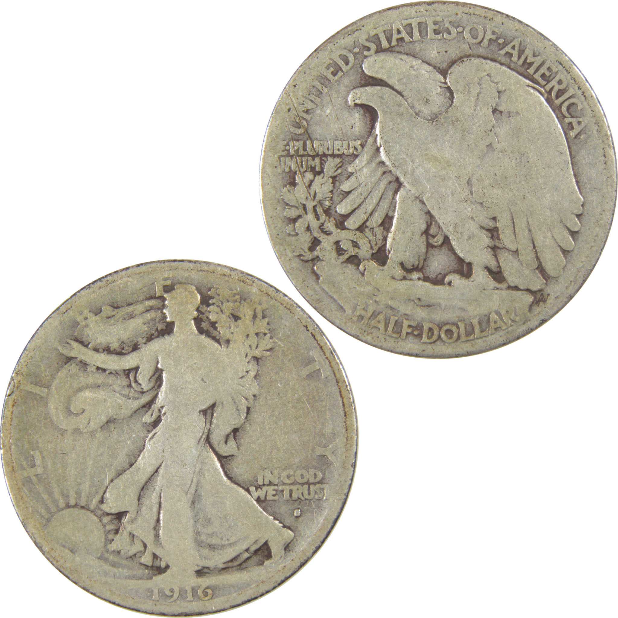 1916 S Liberty Walking Half Dollar AG Details Silver SKU:I23431