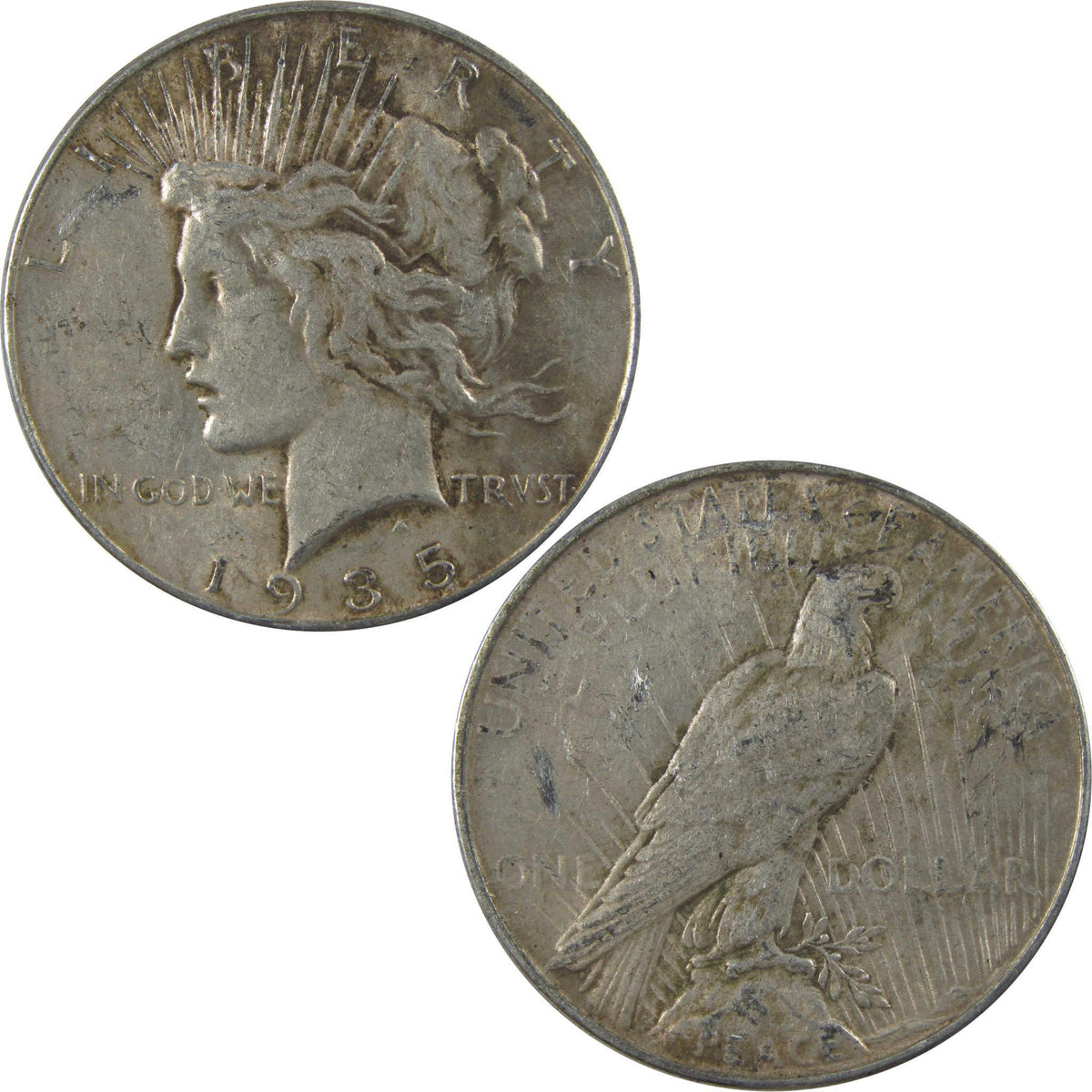 1935 Peace Silver Dollar XF EF Extremely Fine $1 Coin SKU:I24078