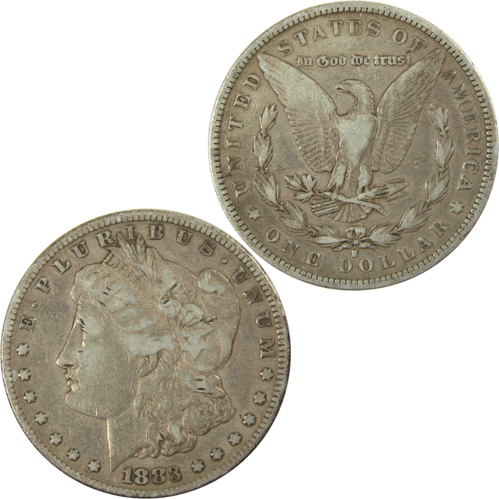 1883 S Morgan Silver Dollar F Fine Details $1 Coin SKU:I26296 - Morgan coin - Morgan silver dollar - Morgan silver dollar for sale - Profile Coins & Collectibles