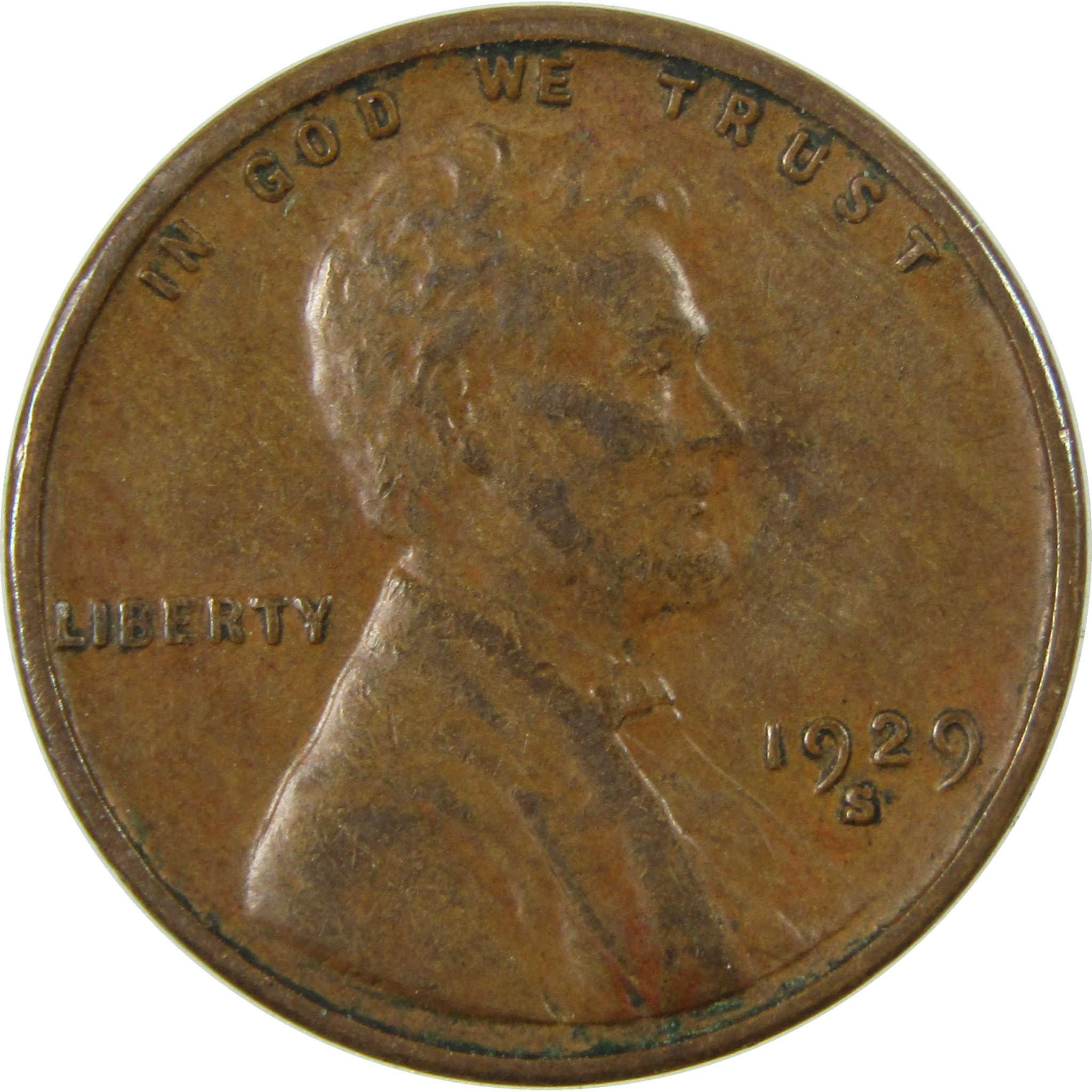 1929 S Lincoln Wheat Cent XF EF Extremely Fine Penny SKU:I26865