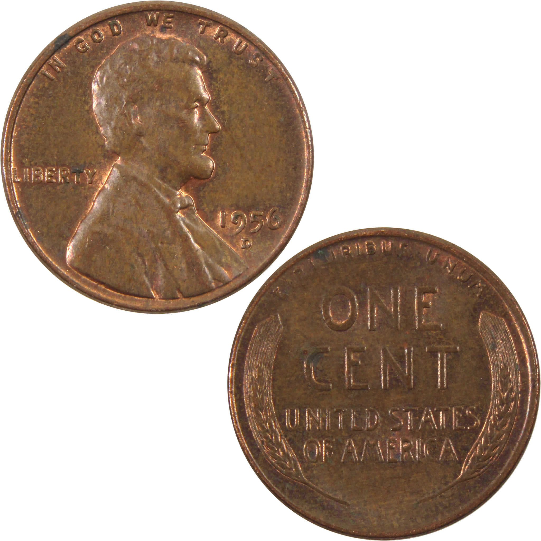 1956 D Lincoln Wheat Cent AG About Good Penny 1c Coin