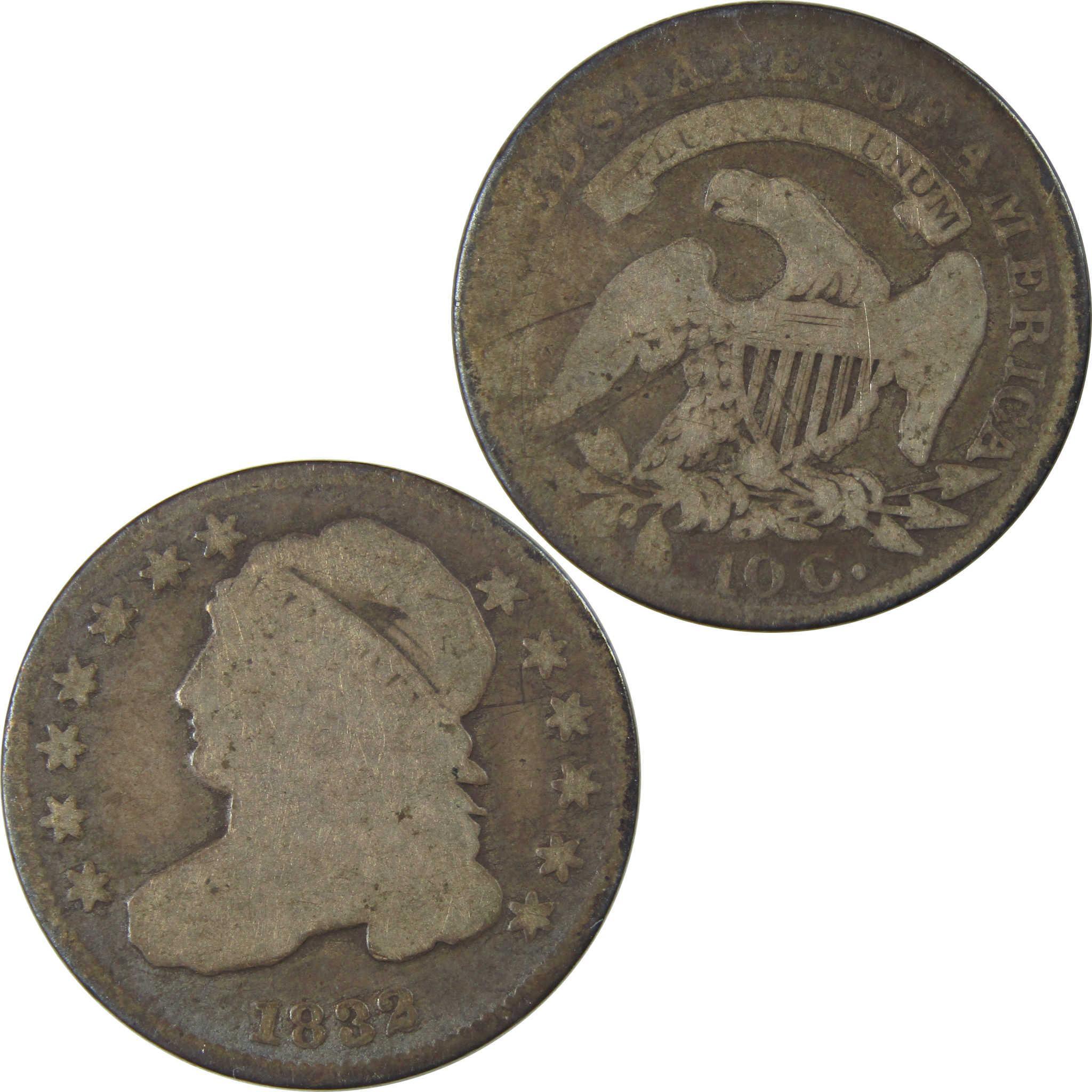 1832 Capped Bust Silver Dime G Good 10c Coin SKU:I23985