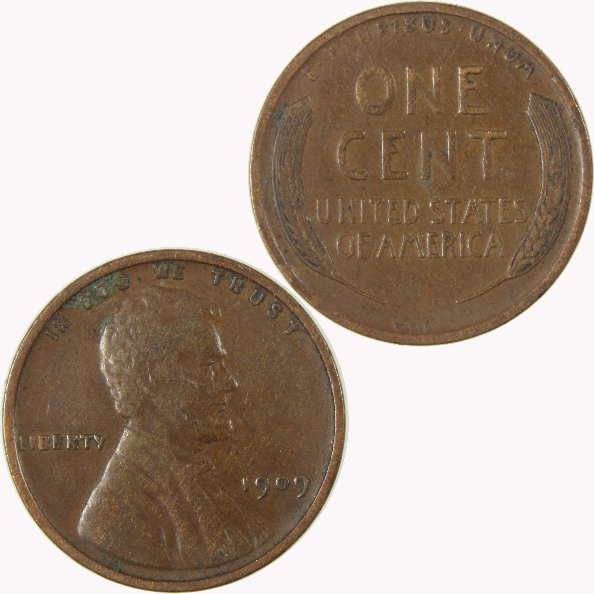 1909 VDB Lincoln Wheat Cent VF Very Fine Details Penny SKU:I26319