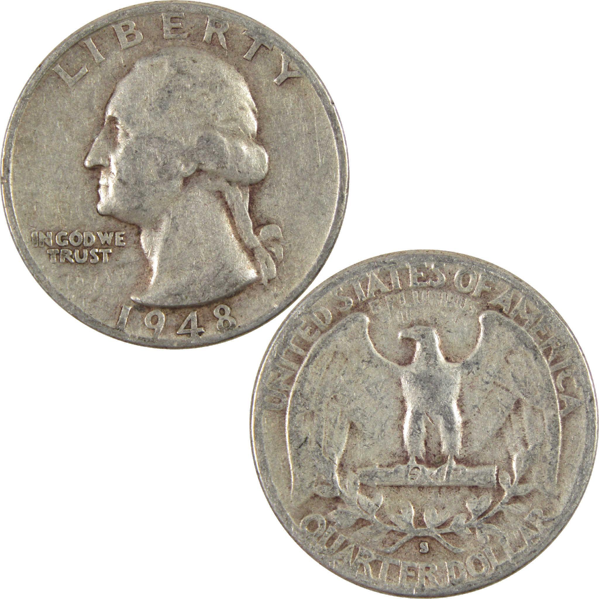 1948 S Washington Quarter VG Very Good Silver 25c Coin