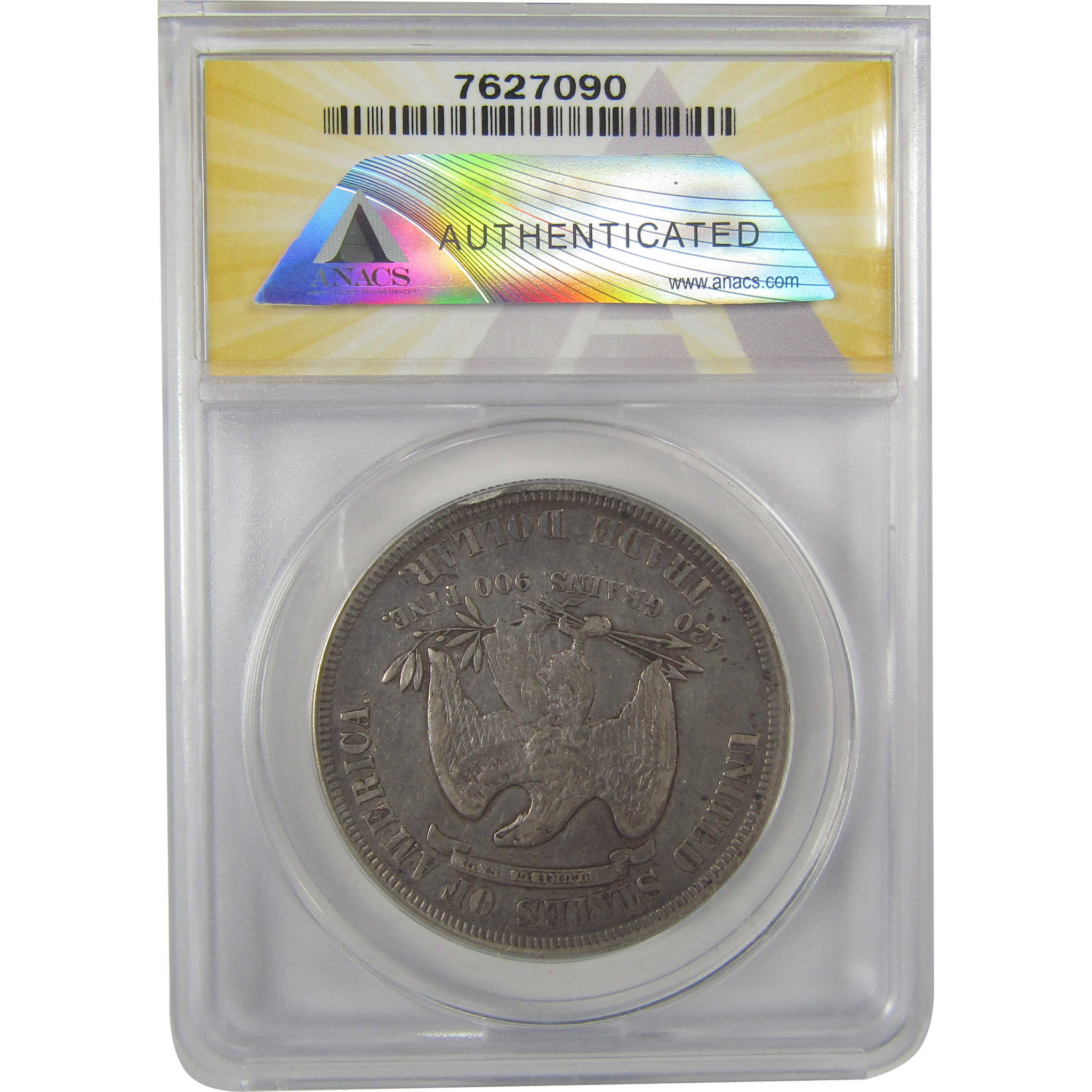 1877 Trade Dollar EF 40 Details ANACS Silver $1 Coin SKU:I19967