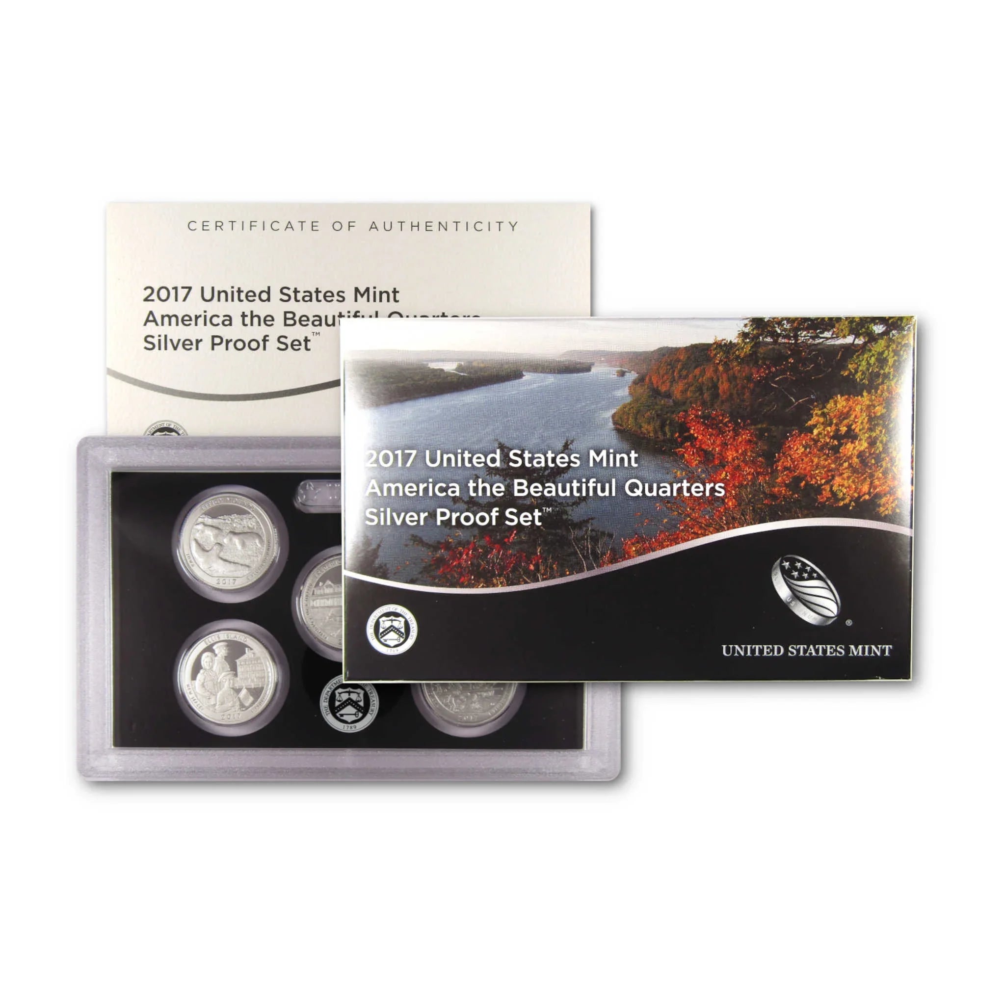2017 United States Mint America the Beautiful Quarters silver proof set with certificate