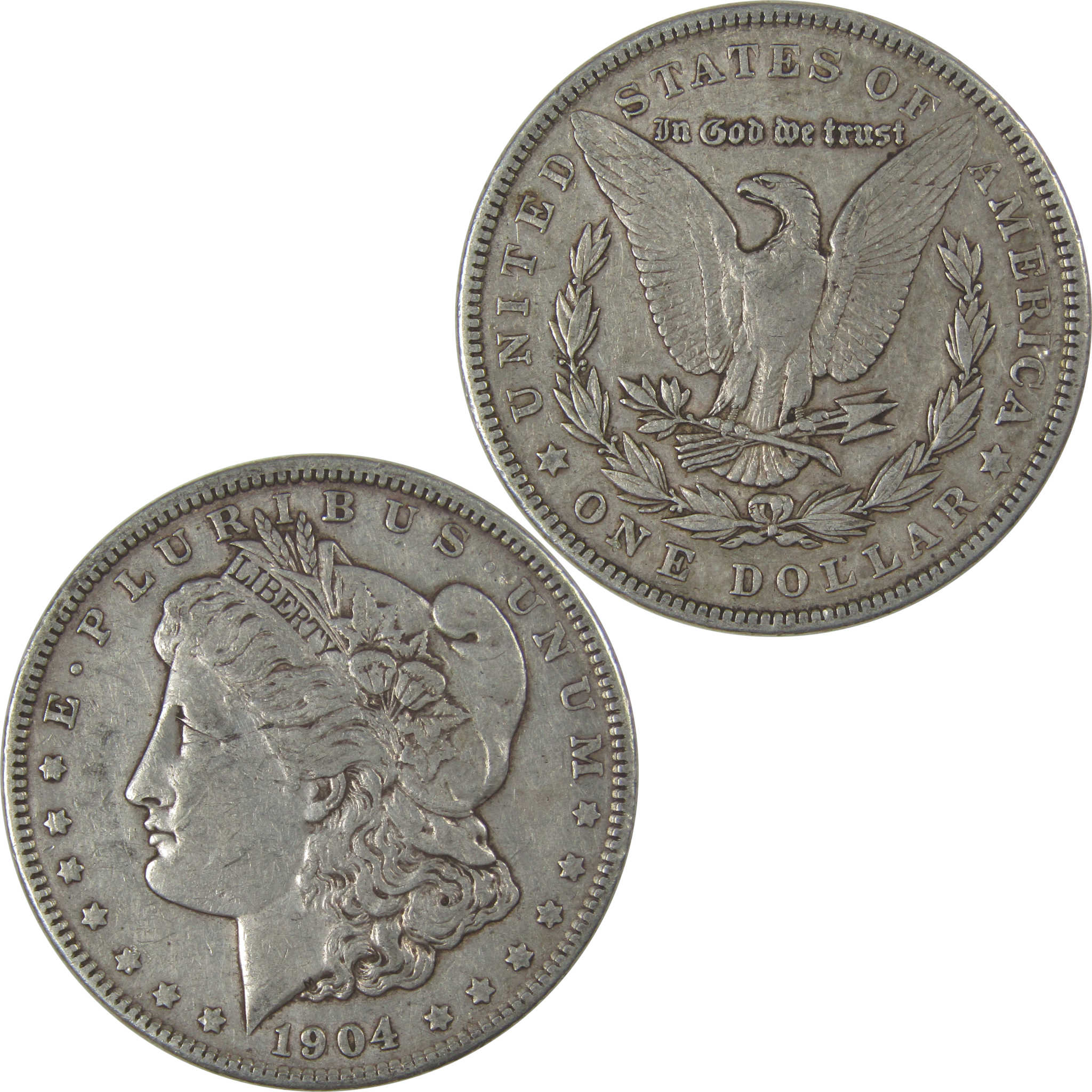 1904 Morgan Dollar XF EF Extremely Fine Silver $1 Coin SKU:I22822 - Morgan coin - Morgan silver dollar - Morgan silver dollar for sale - Profile Coins & Collectibles