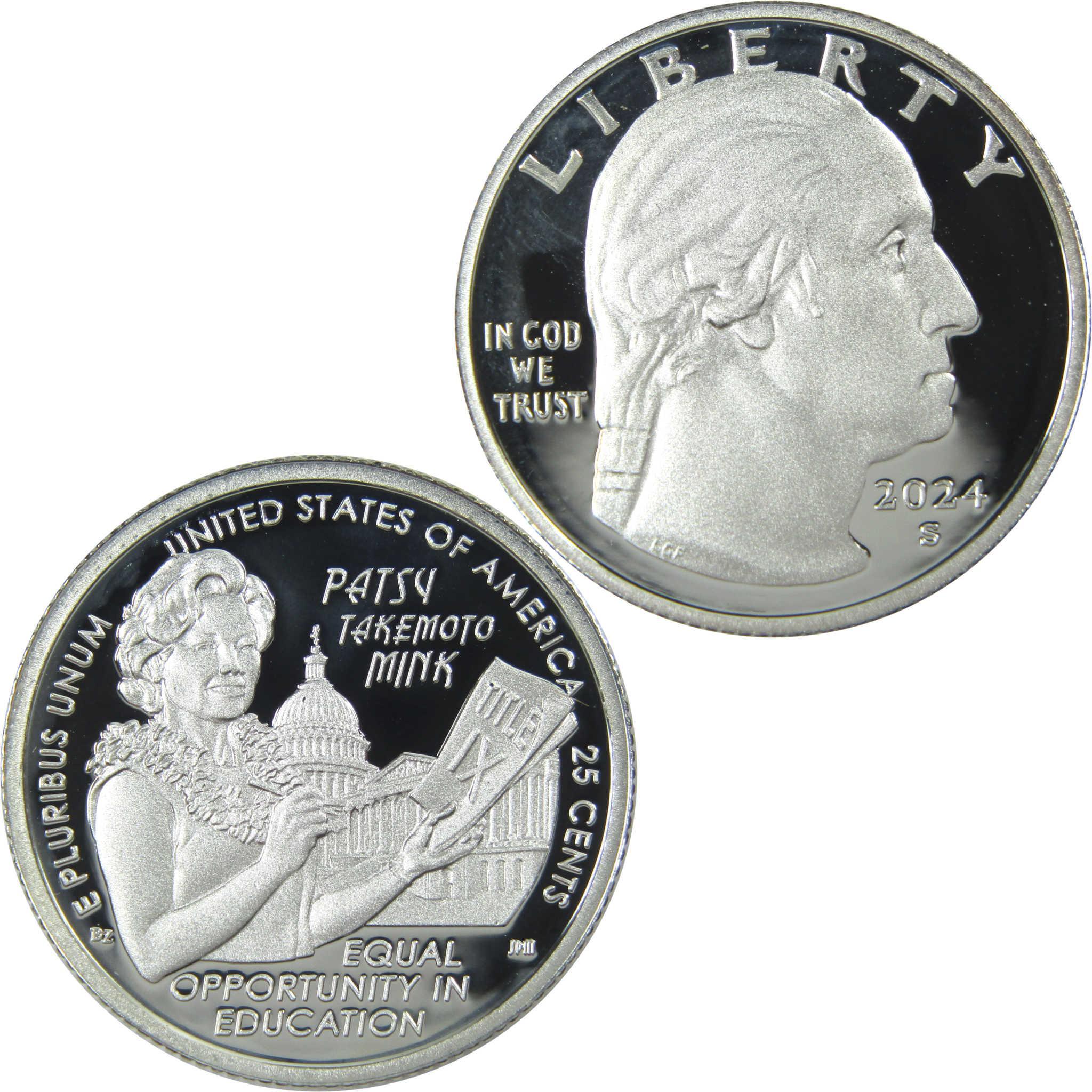 2024 S Patsy Takemoto Mink American Women Silver Quarter Proof Coin