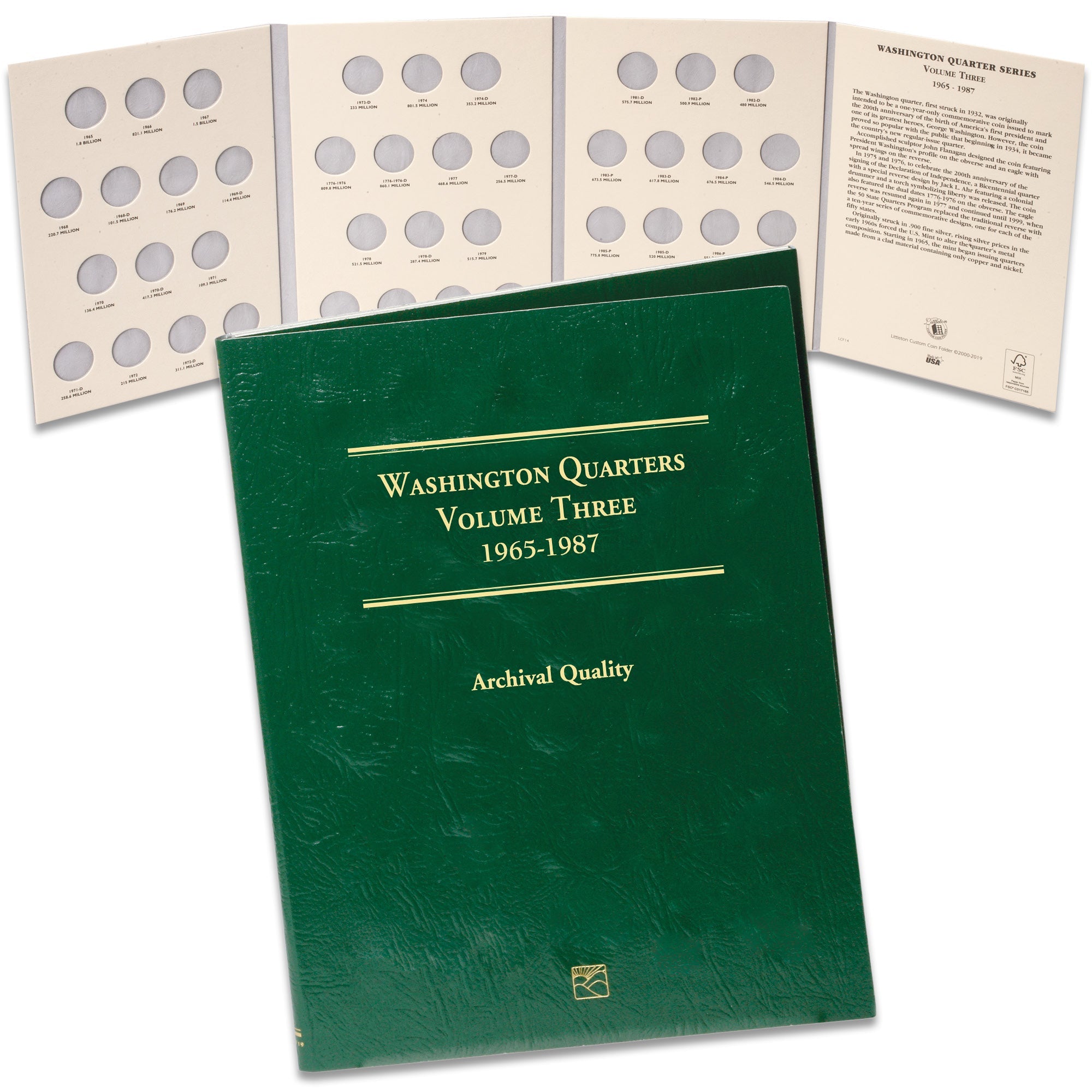 1965-1987 Washington Quarter Folder Volume 3 Littleton Coin Company