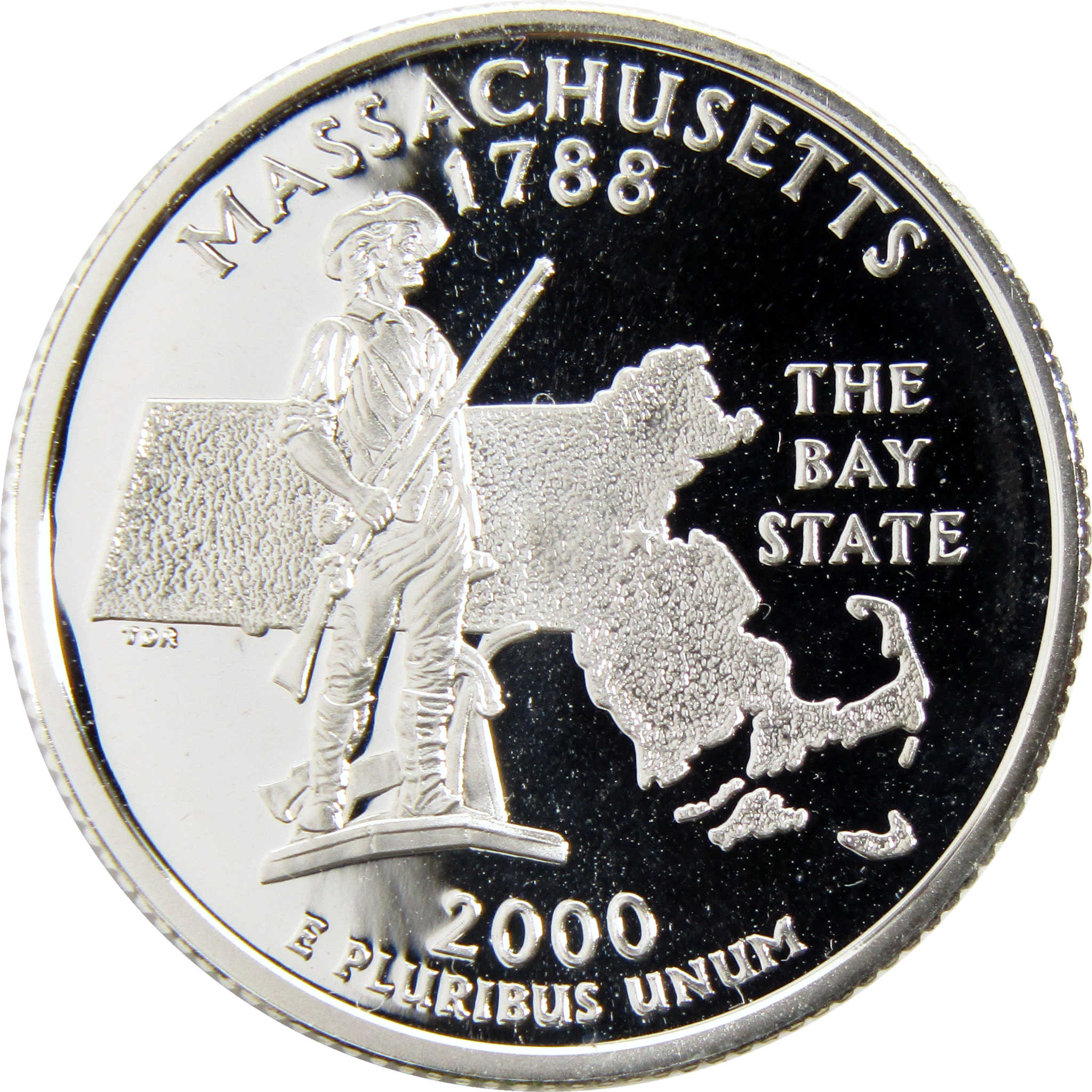 2000 S Massachusetts State Quarter Silver Proof 25c Coin