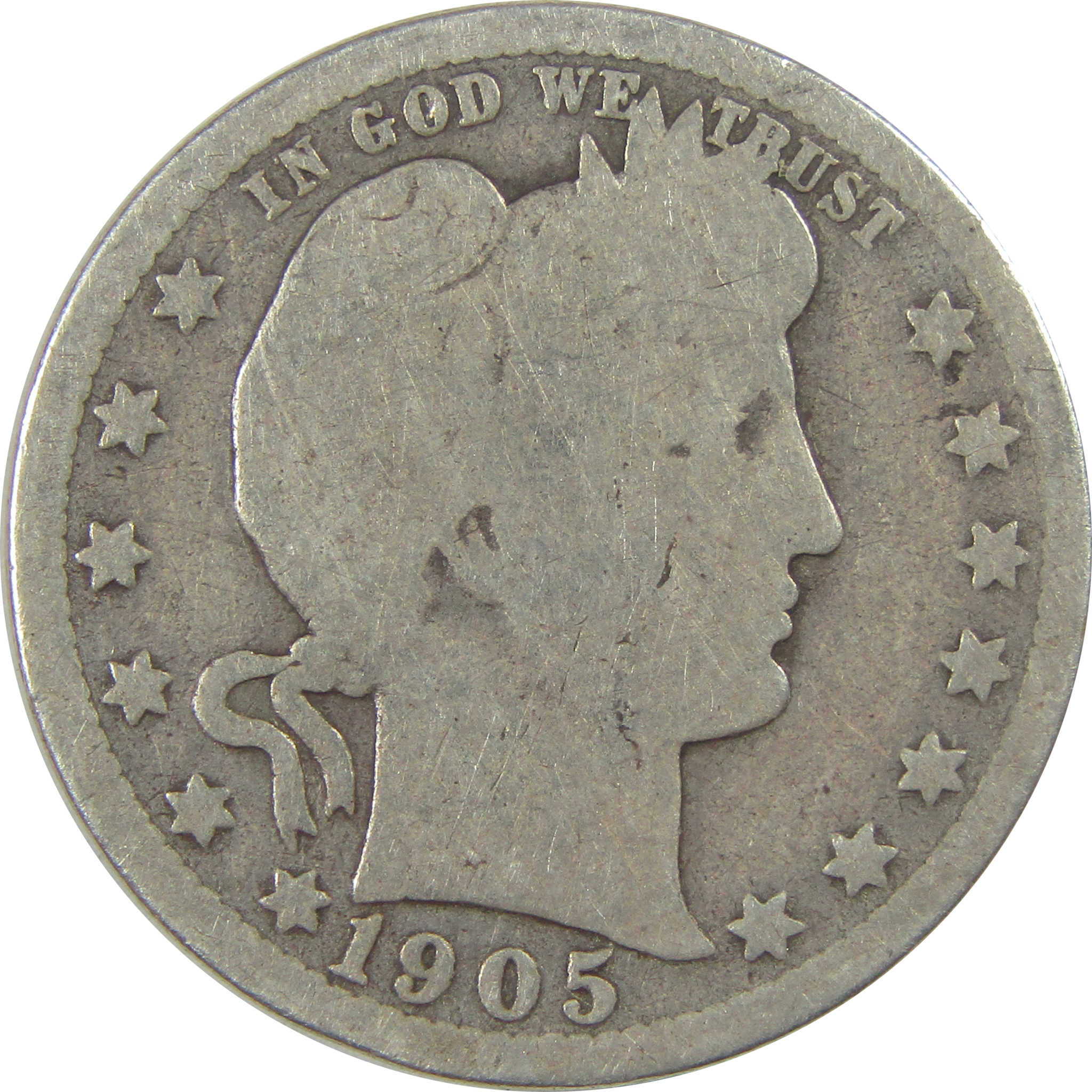 1905 O Barber Quarter AG About Good Silver 25c Coin SKU:I21828