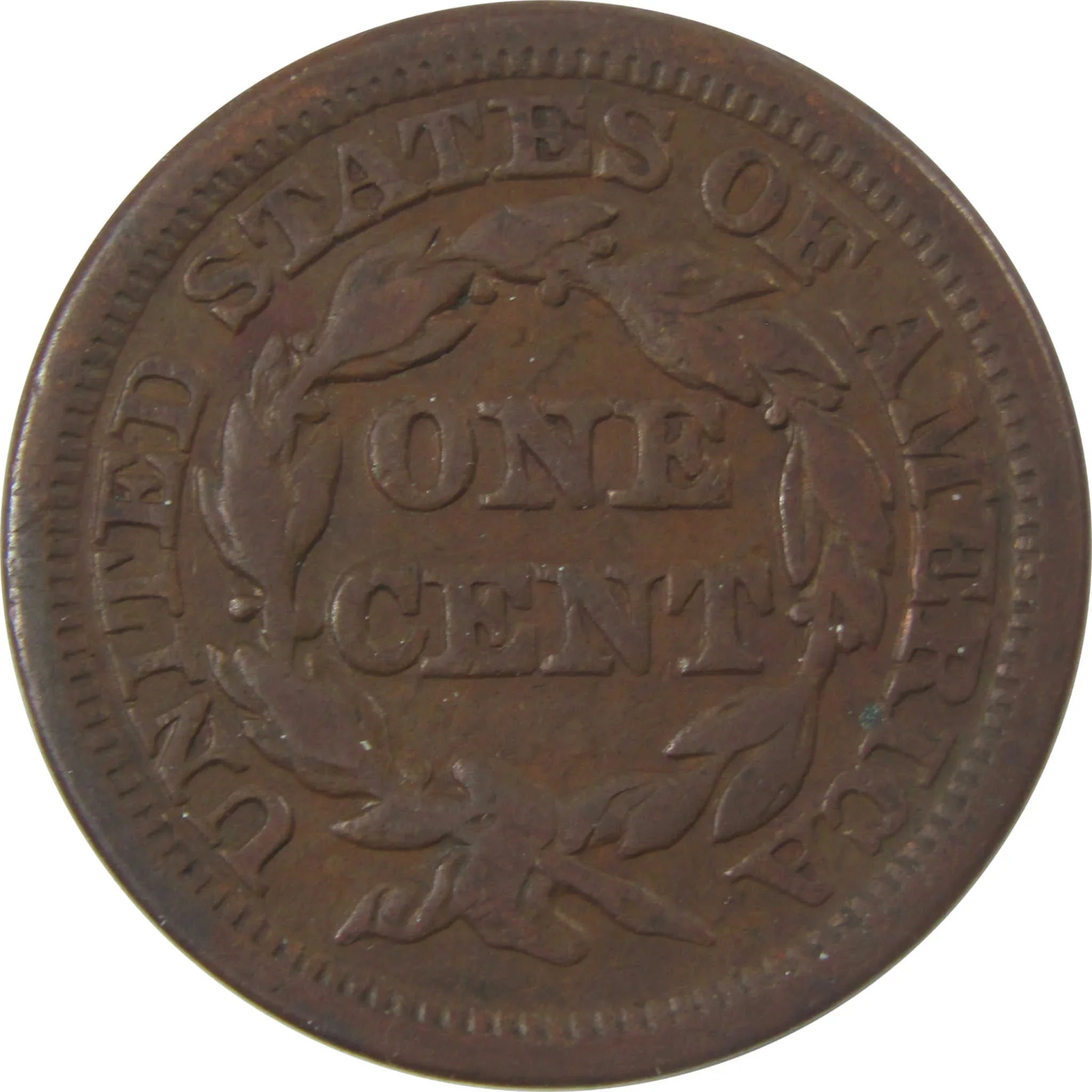 1848 Braided Hair Copper Large Cent F Fine Penny 1c Coin SKU:I25259