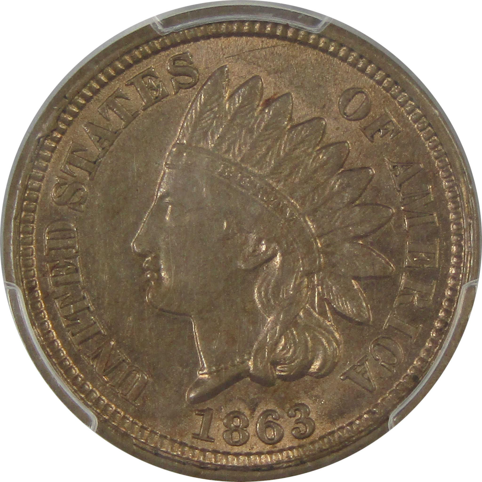 1863 Indian Head Cent MS 62 PCGS Penny Uncirculated 1c Coin SKU:I24254