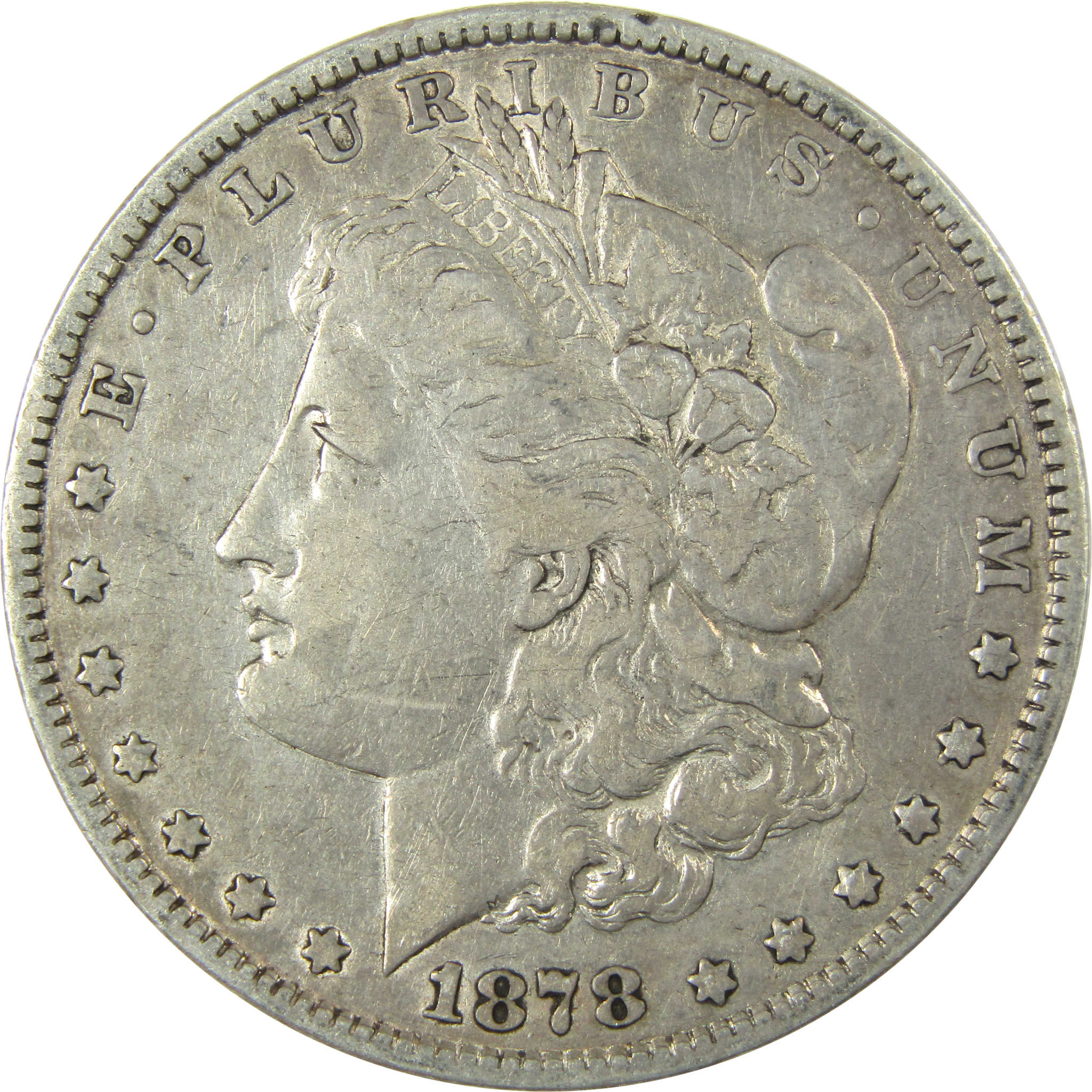 1878 7/8TF Morgan Silver Dollar F Fine $1 Coin SKU:I25355