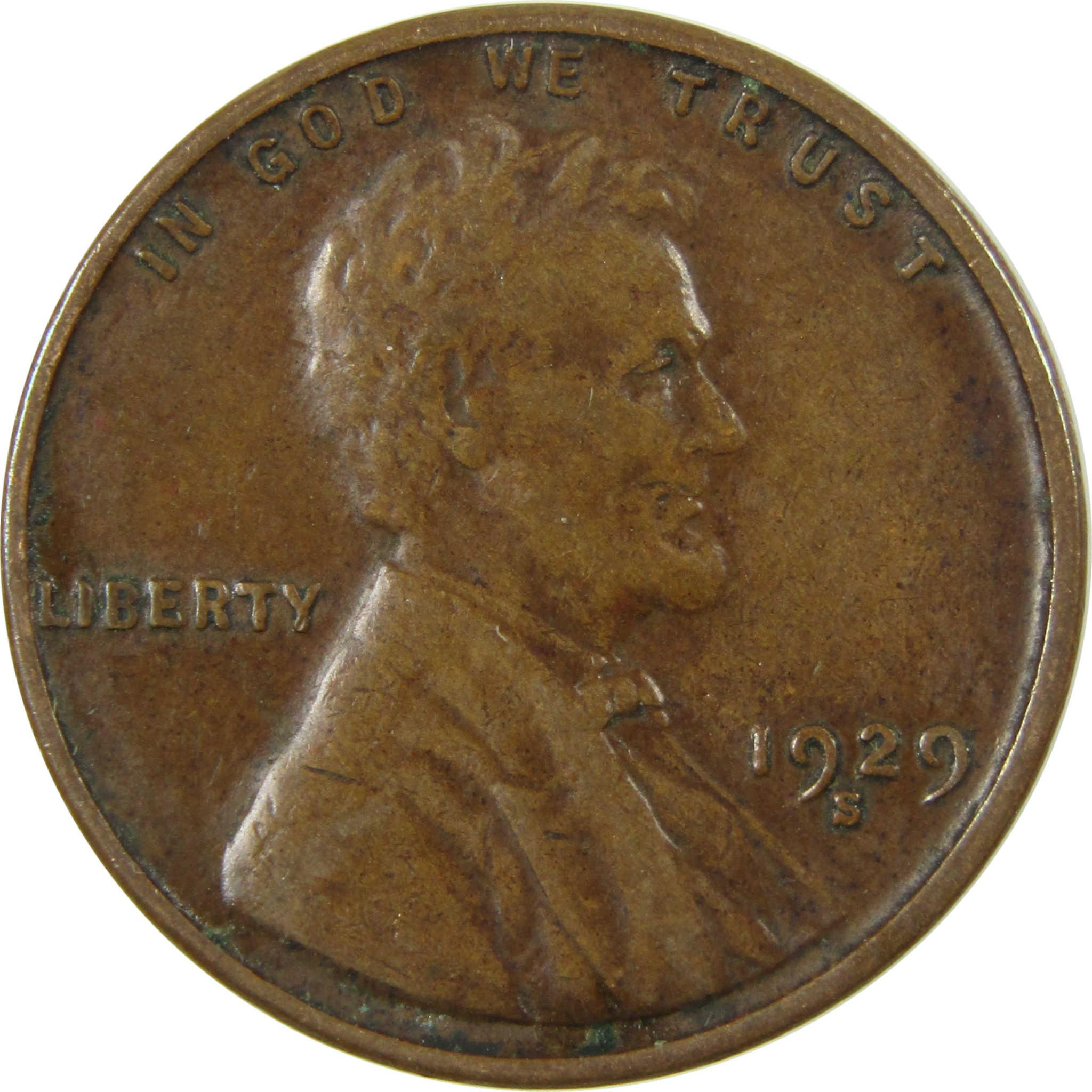 1929 S Lincoln Wheat Cent VF Very Fine Penny 1c Coin SKU:I26702