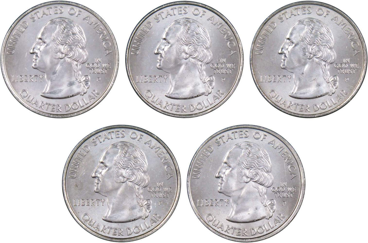 2005 P State Quarter 5 Coin Set Clad Uncirculated Mint State