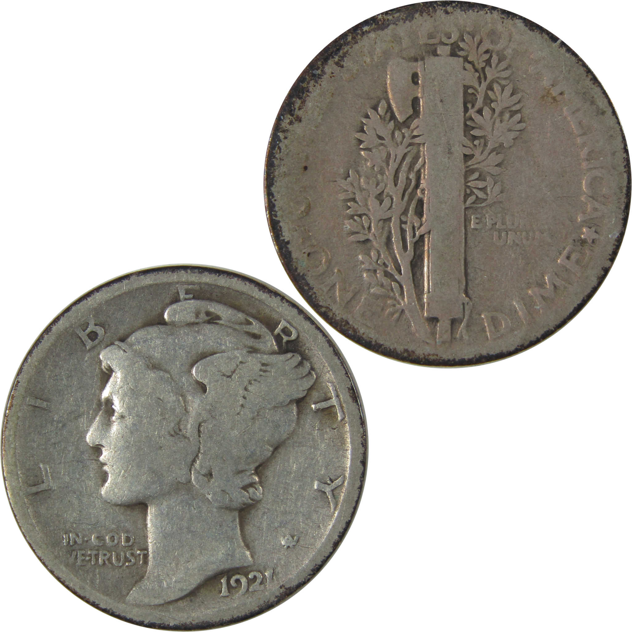 1921 Mercury Dime G Good Silver 10c Coin SKU:I22754