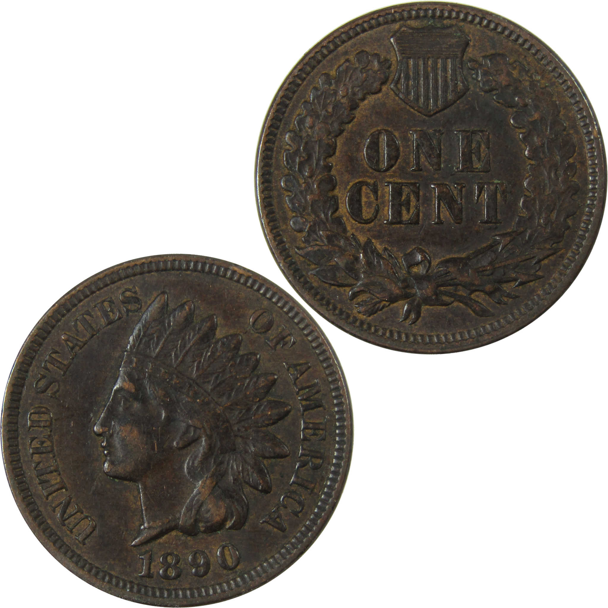 1890 Indian Head Cent XF EF Extremely Fine Penny 1c Coin SKU:I26970