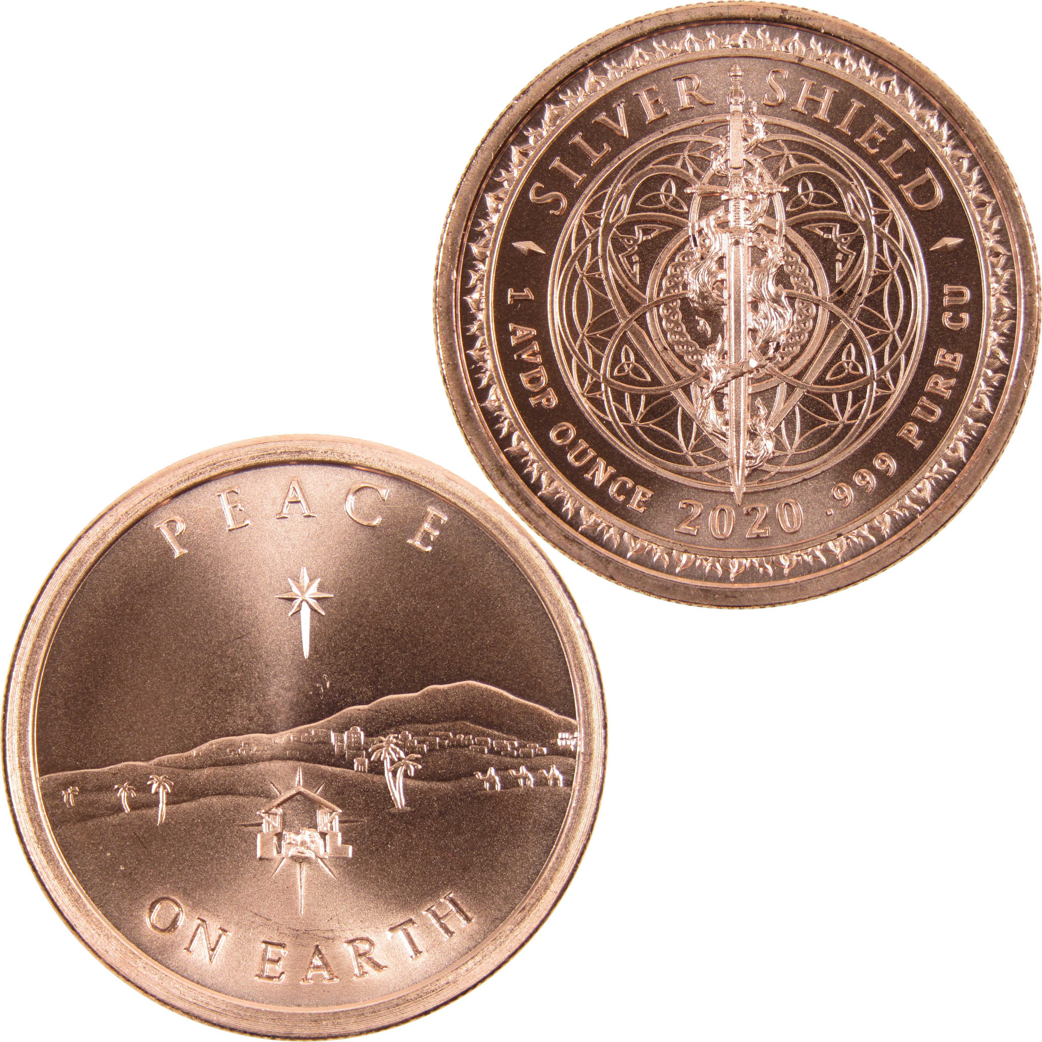 Peace on Earth 1 oz .999 Copper Round Holiday Collectible 2020