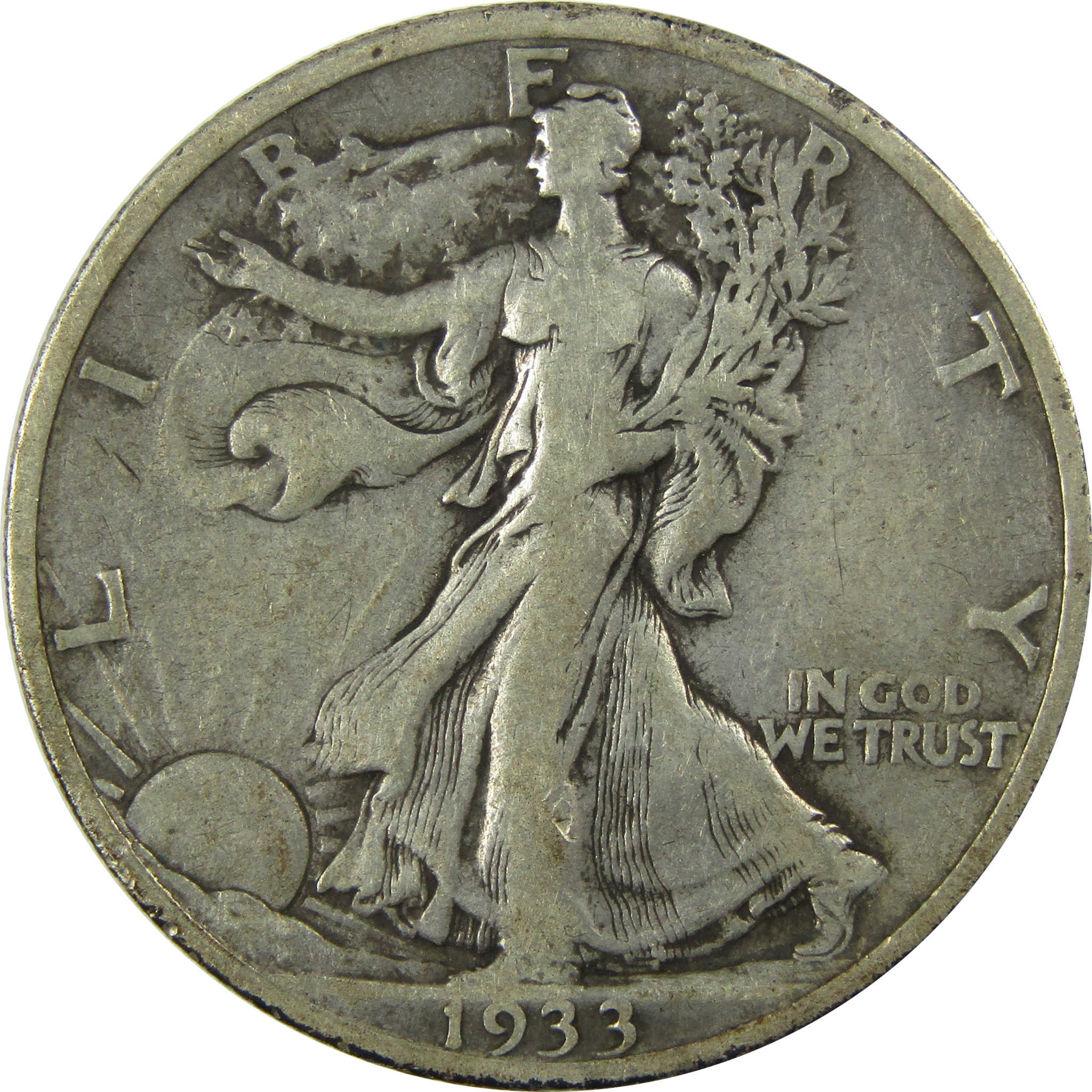 1933 S Liberty Walking Silver Half Dollar VF Very Fine SKU:I25953