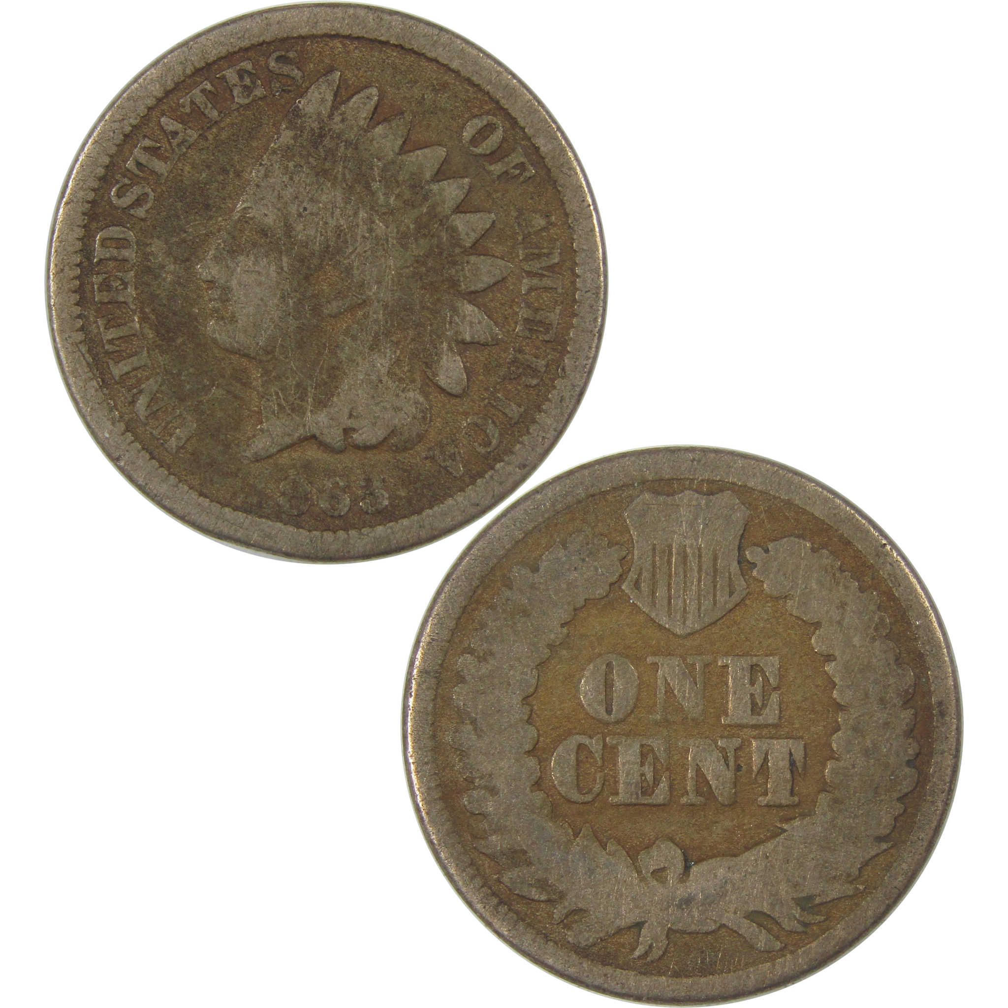 1863 Indian Head Cent G Good Penny 1c Coin SKU:I23268