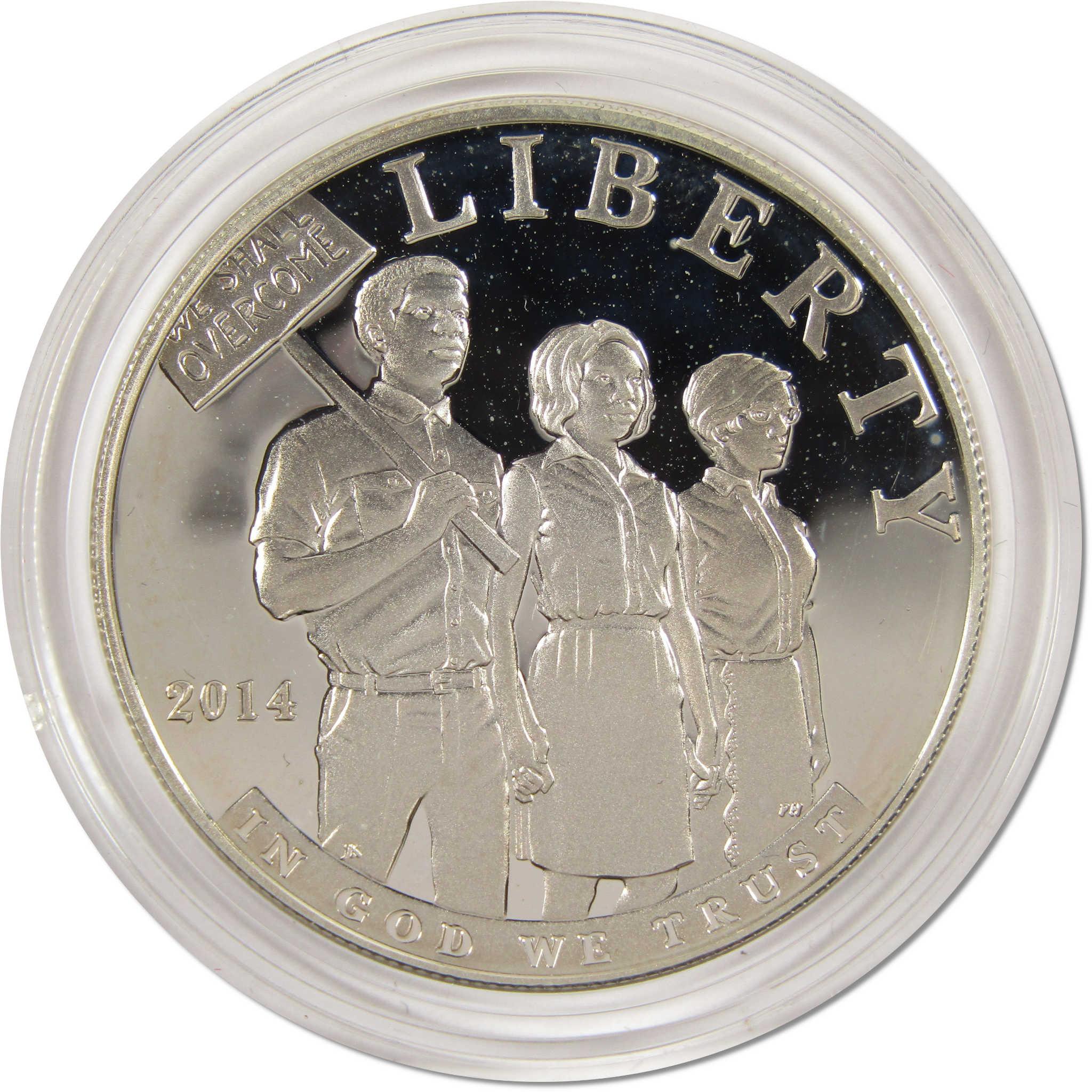 2014 P Civil Rights Act of 1964 Commemorative Silver Dollar Proof OGP