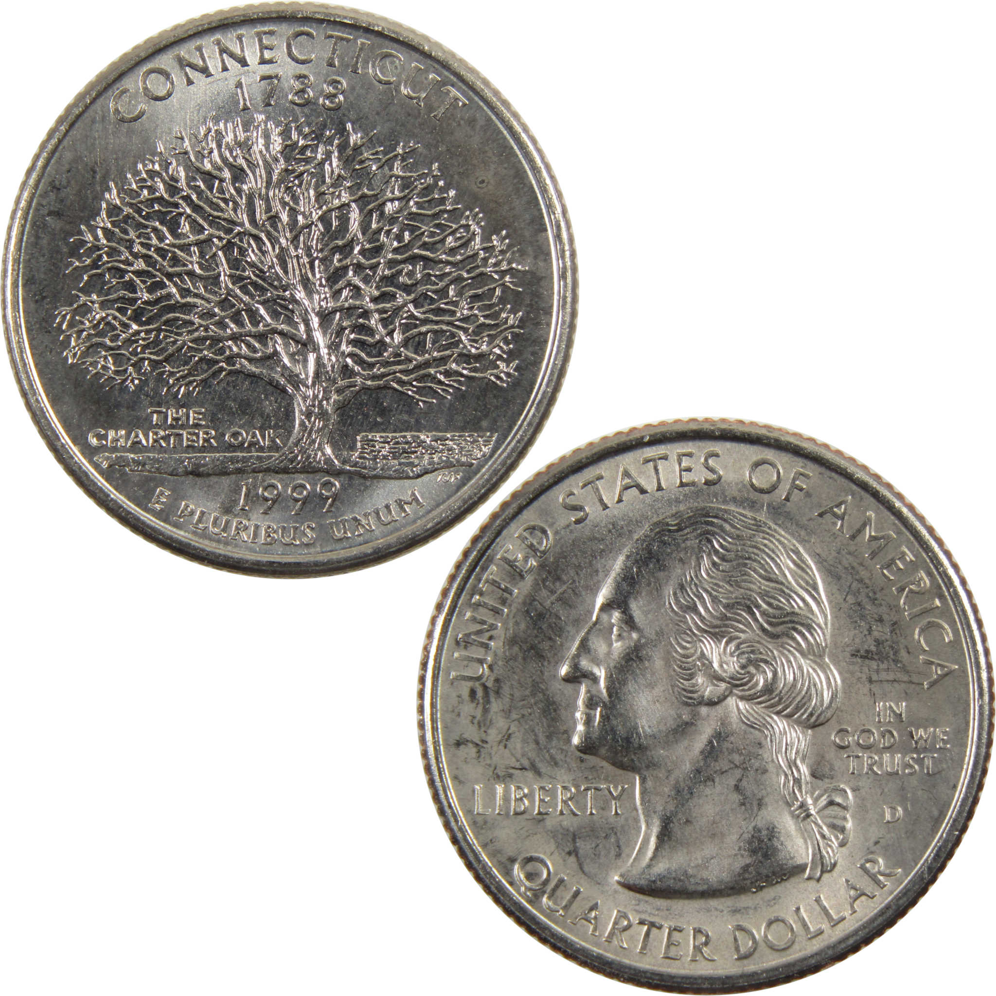 1999 D Connecticut State Quarter BU Uncirculated Clad 25c Coin