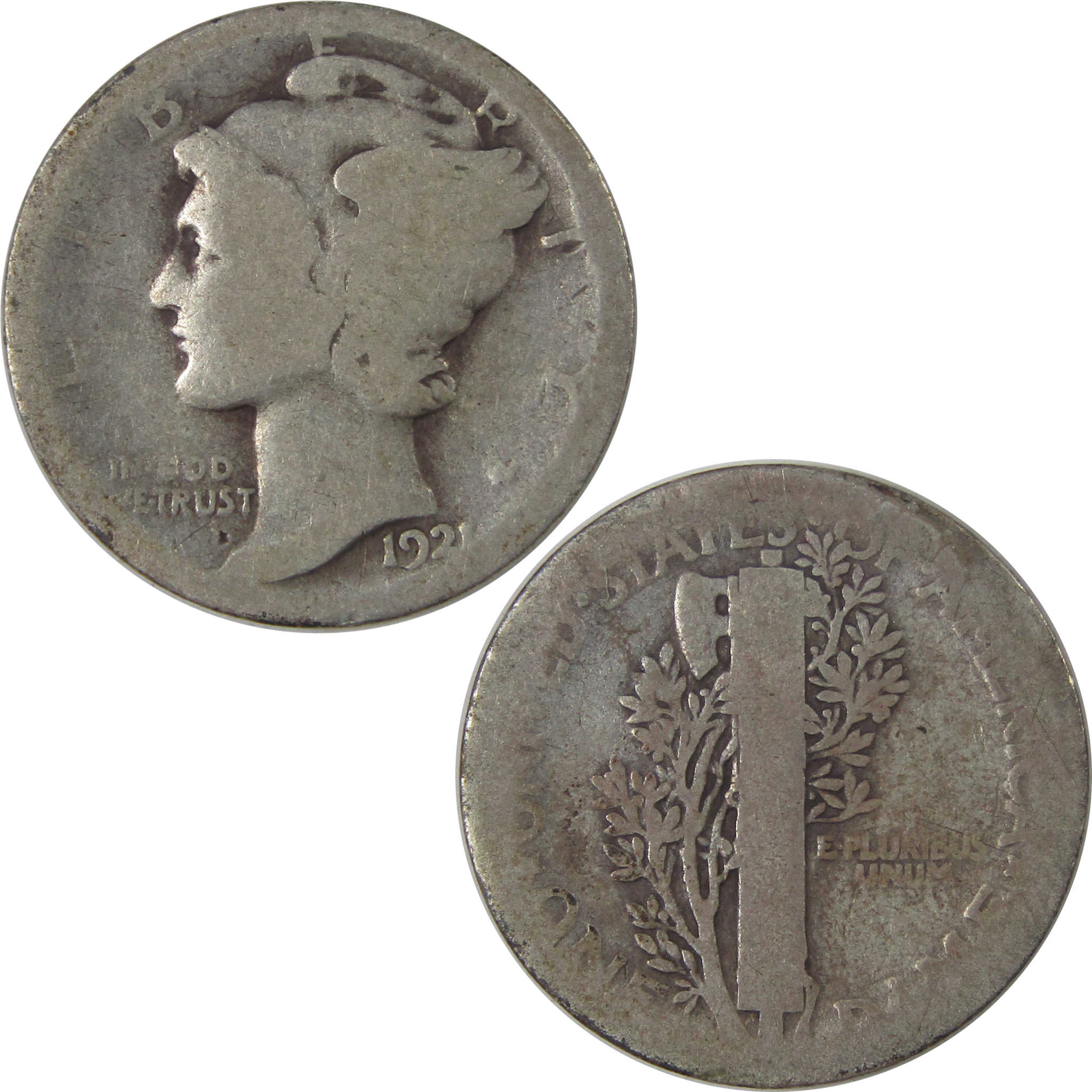 1921 Mercury Dime AG About Good Silver 10c Coin SKU:I18088